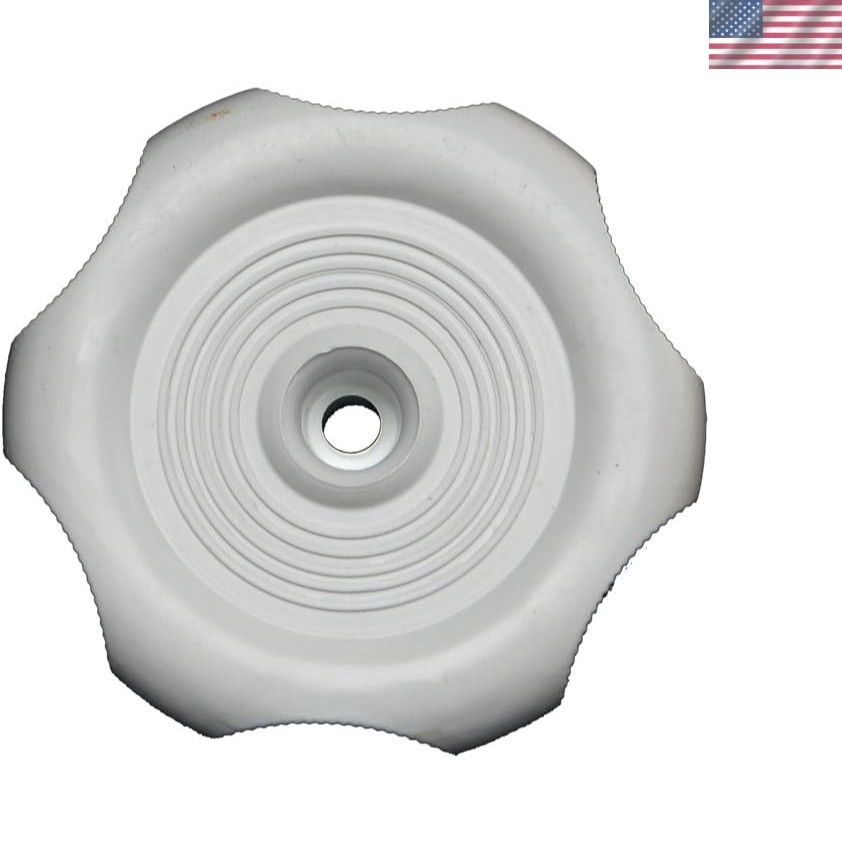 Country Style White Plastic Window Knob – 2-1/4 inch Diameter, Durable Design