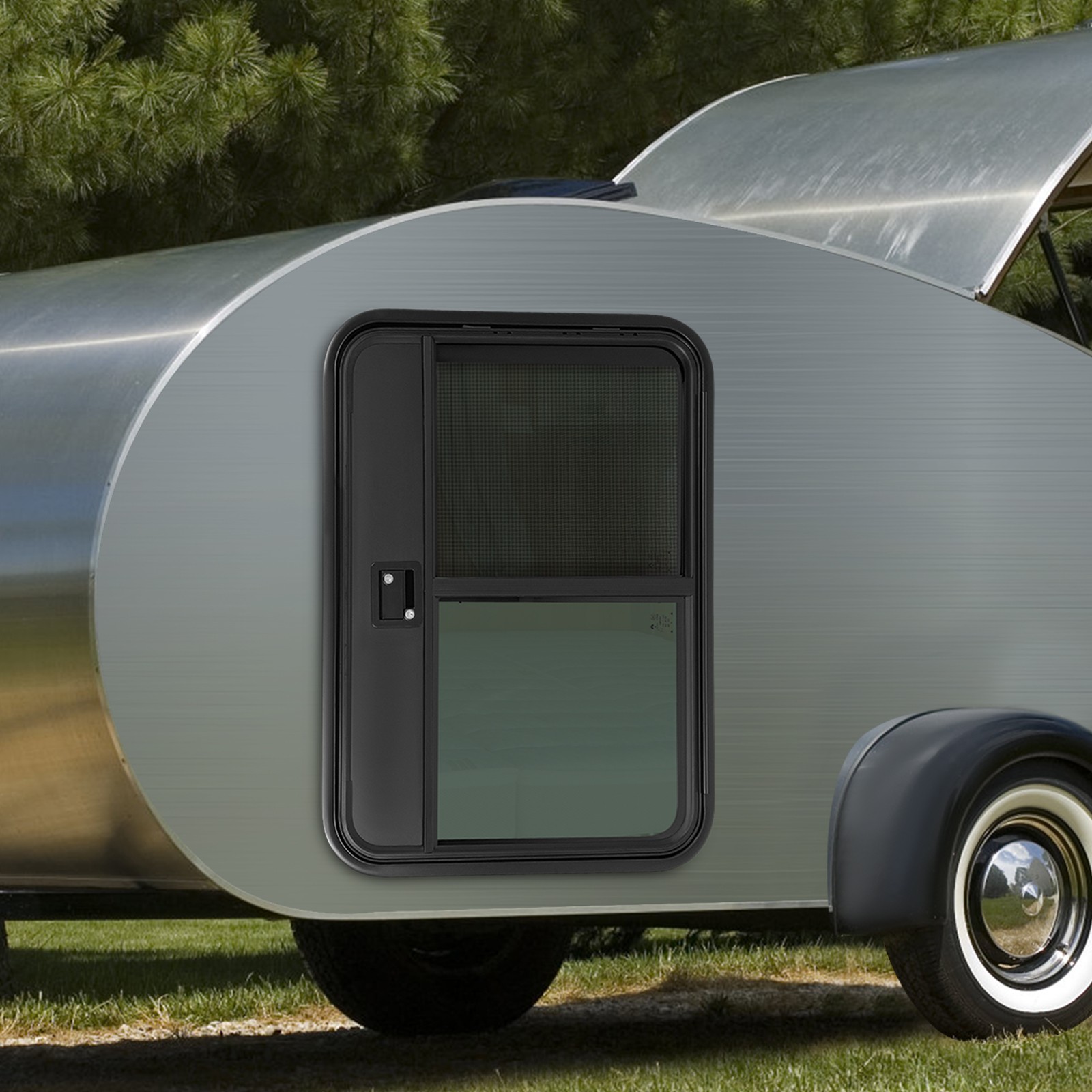 26×36 Inch RV Camper Teardrop Trailer Door, Left Driver Side Trailer Entry Door
