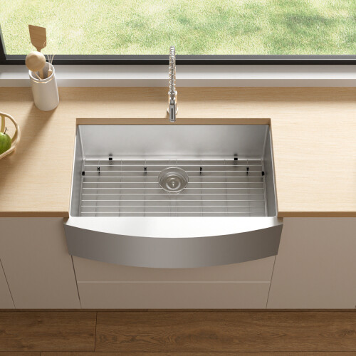 TECASA Farmhouse Sink 30”x21” Apron Sinks 16 Gauge Kitchen Sink Front Rounded