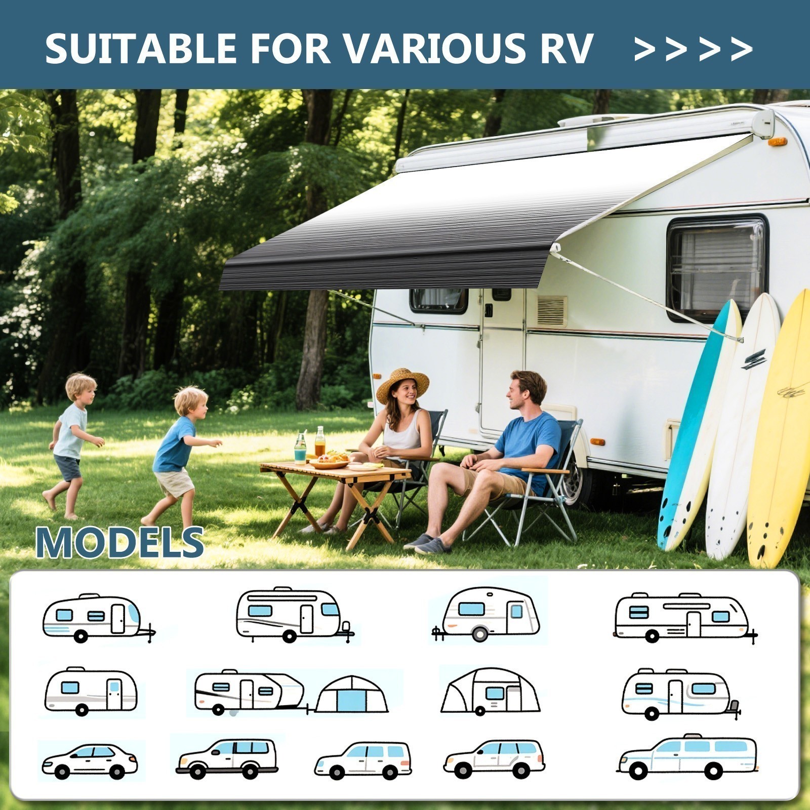 RV awning fabric camper awning cover awning replacement fabric anti-uv rv fabric