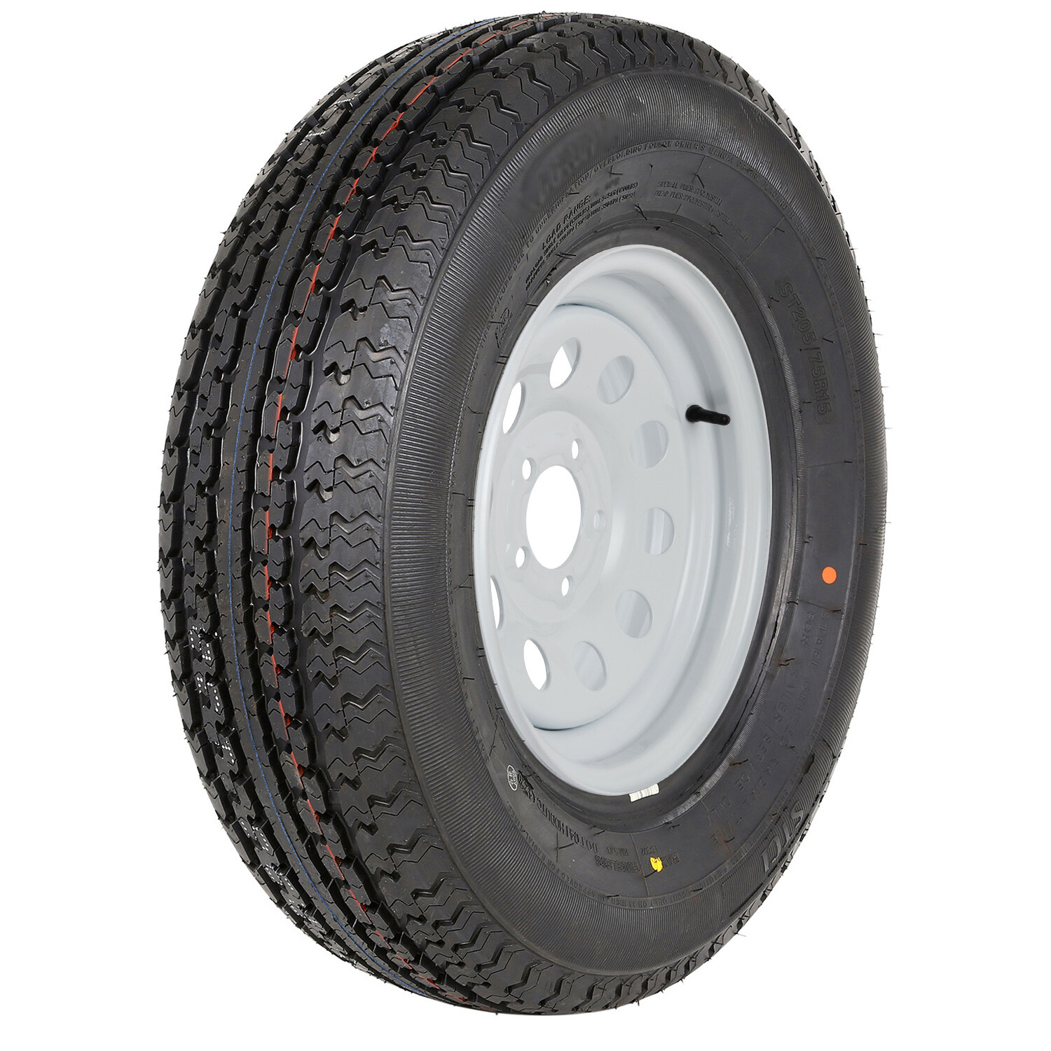 2 pack ST205/75R15 205 75R15 Radial Trailer Tire with Rim, 8-Ply Load Range D