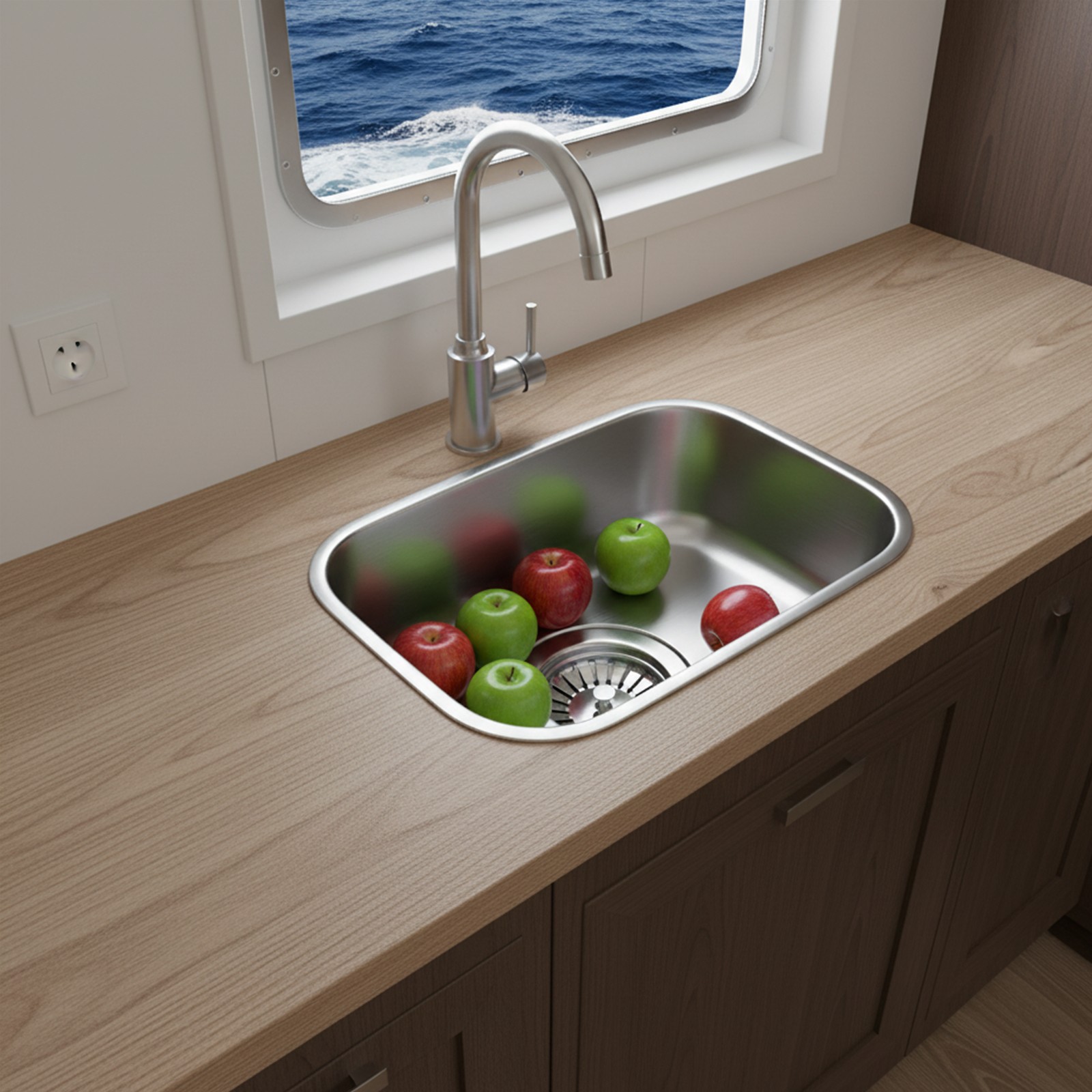 RV Caravan Camper Boat Hand Wash Basin Stainless Steel Kitchen Sink Basin GR-536