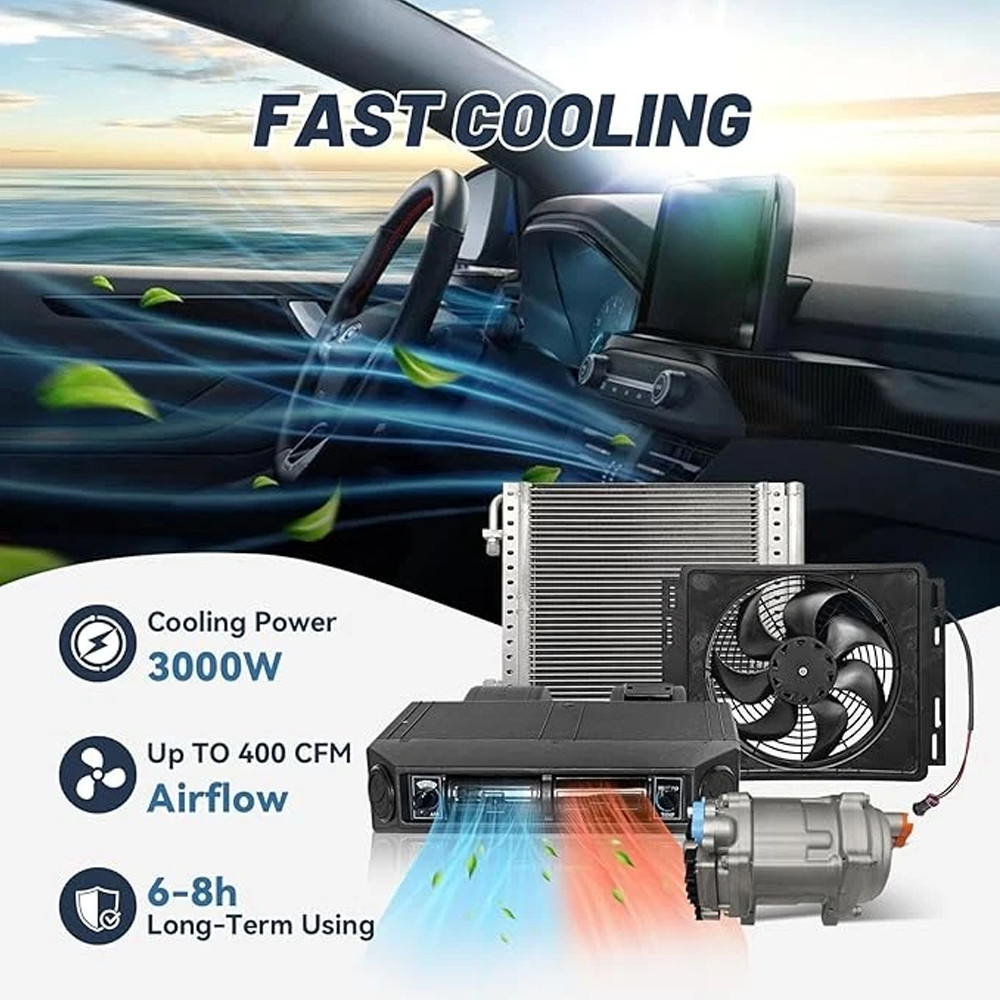 12V Electric Cooling Only Air Conditioner Universal Underdash Auto Car A/C Kit