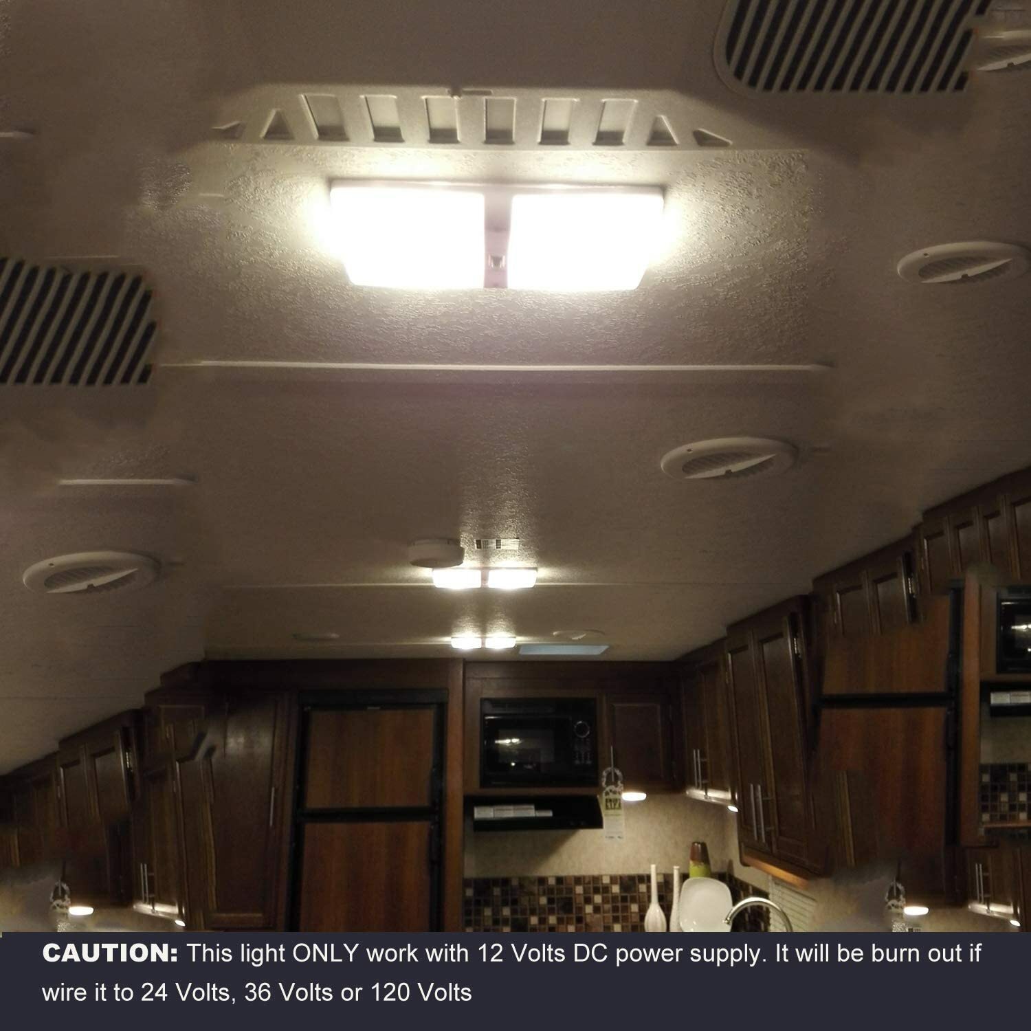 Facon 2Pcs Ceiling Dome Light 12V LED Trailer Camper RV Interior Light 4000K