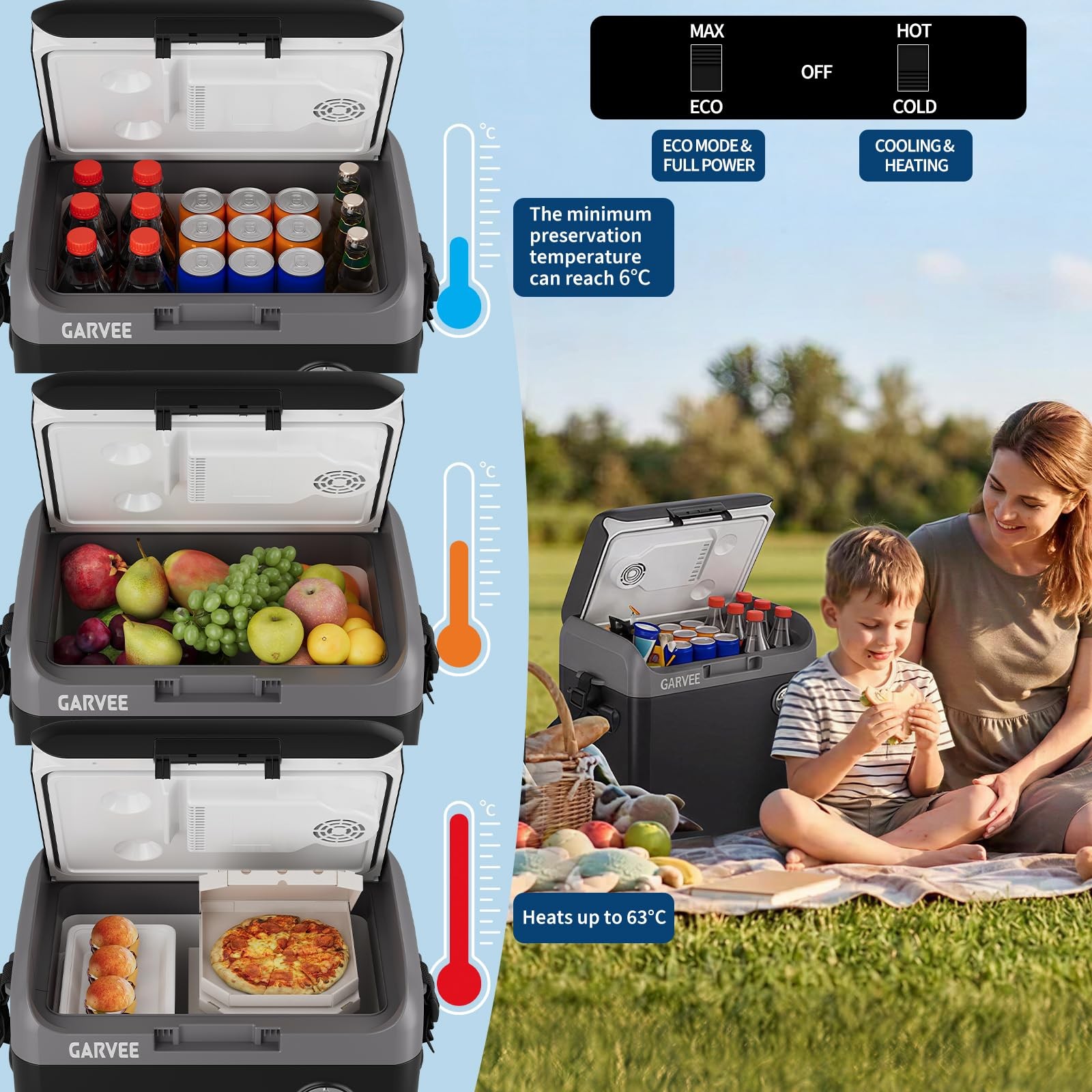 25L Electric Cooler Warmer Thermoelectric, Portable Fridge for Car Truck Camping