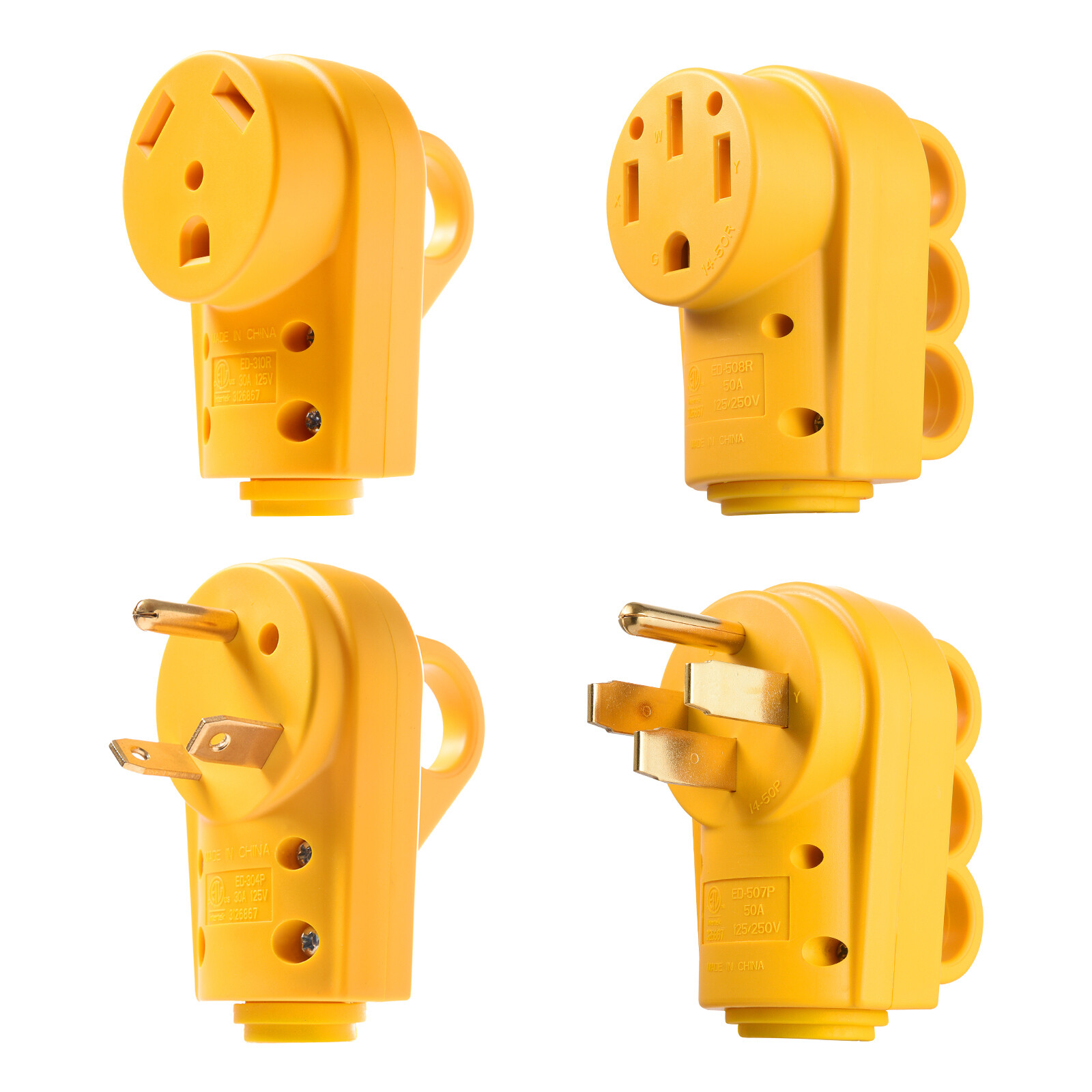 30A 50 Amp RV Replacement Male Plug Adapter Female Receptacle Outlet For Campers