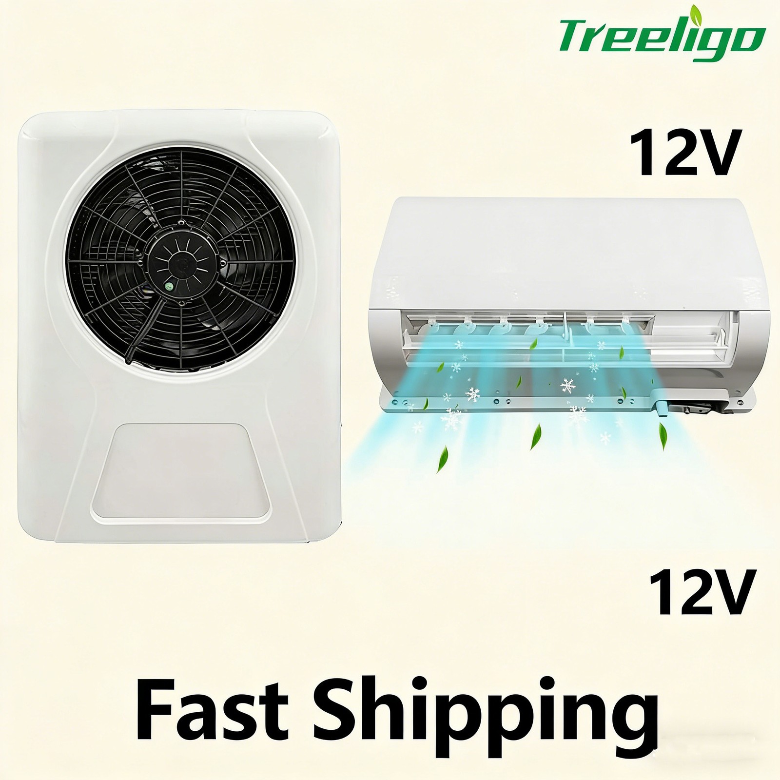 12V 12000 BTU Truck Air Conditioner RV Caravan Car AC Unit No Noise Evaporator