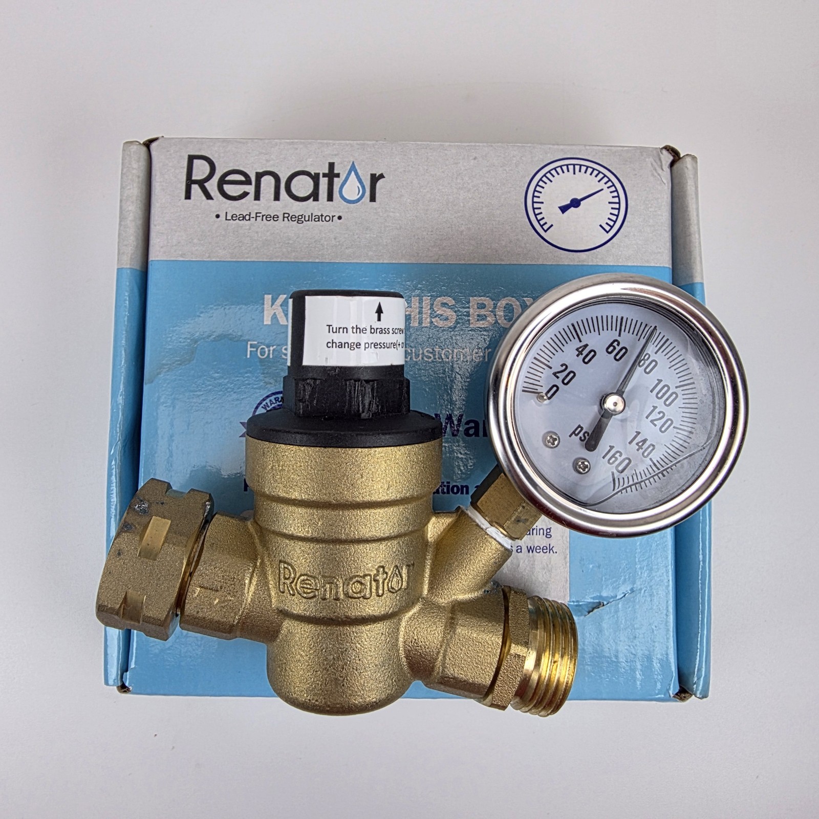 Renator M11-0660R Water Pressure Regulator Valve. Brass Lead-free Adjustable