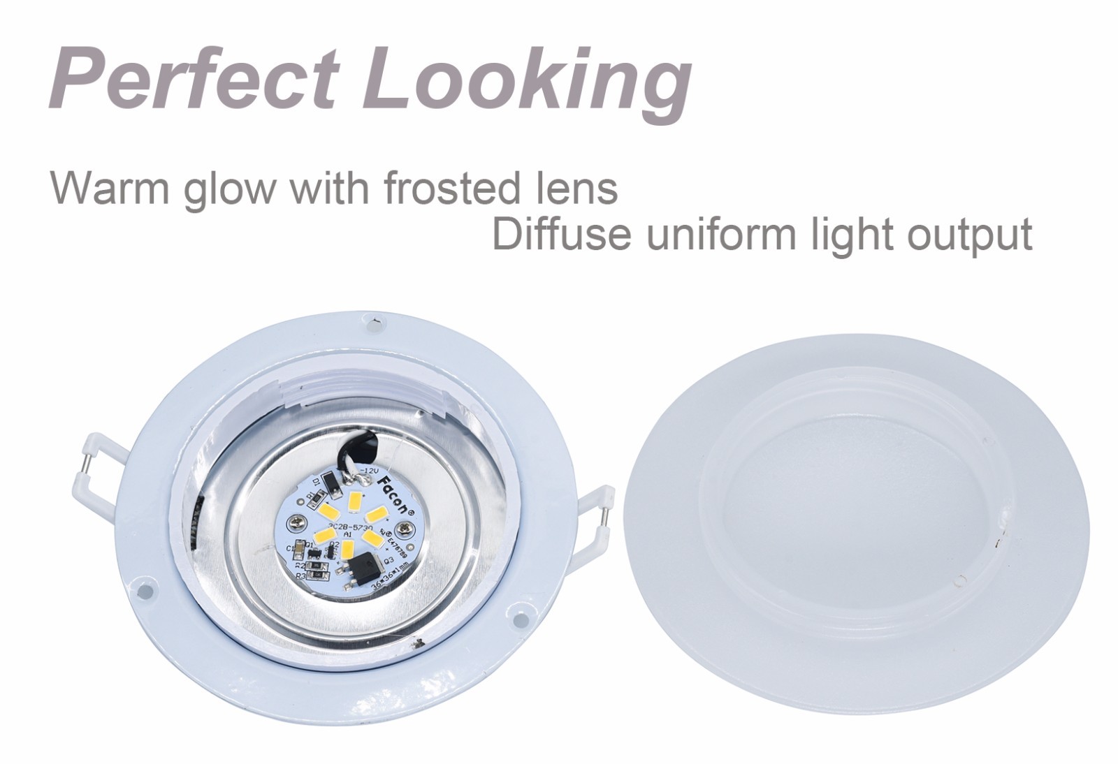 Facon 6pcs RV LED 4.5inch 12V Recessed Interior Ceiling Down Lighting Fixture