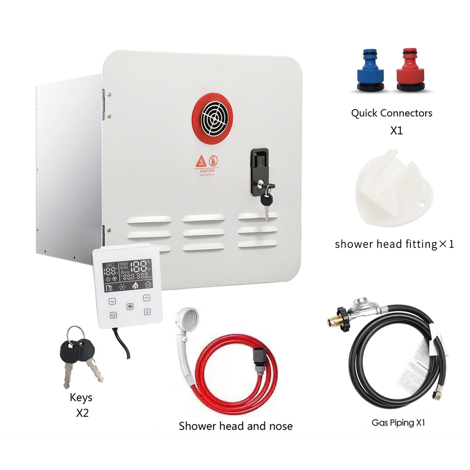 RV Tankless Water Heater Propane Gas with Controller/Shower Accessories T6