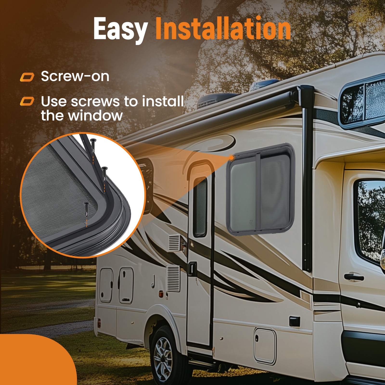 24″ W x 20″ H Horizontal Window for RV/Camper/Trailer/Cargo/Food Truck