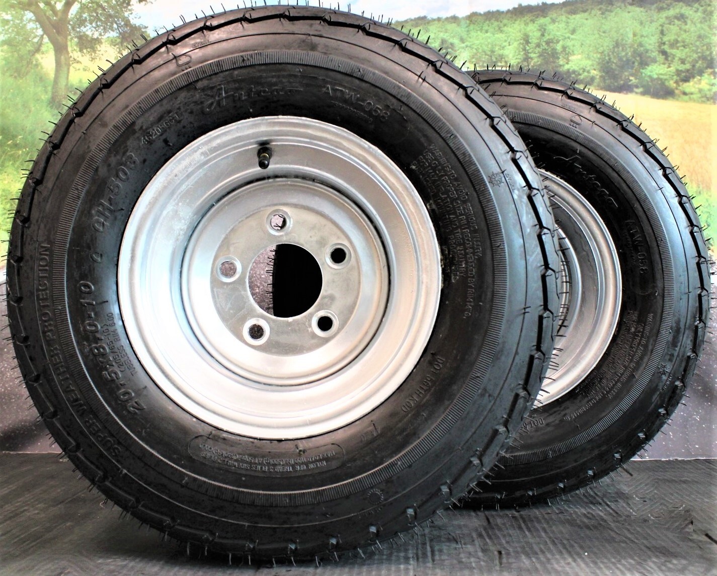 (Set of 2) 205/65-10 20.5×8.0-10 10 ply Load Range E Super Durable Trailer