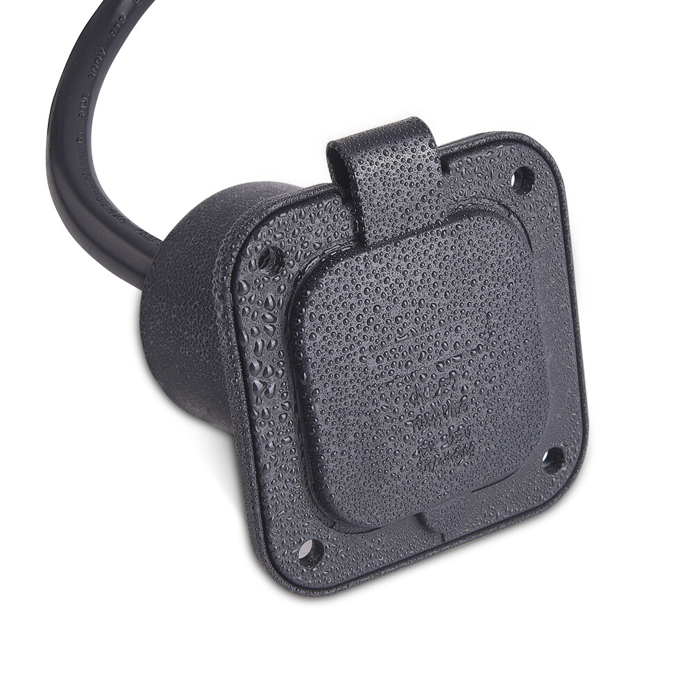 18 Inch 15 Amp AC Port Plug Power Inlet Integrate Extension Cord NEMA 5-15P Plug