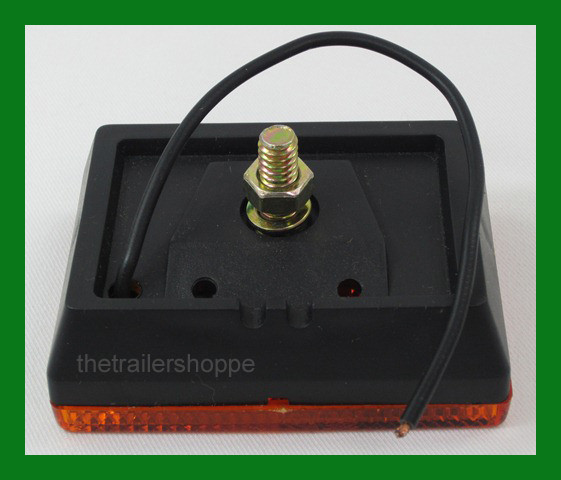 Amber 6 LED Square Stud Mount Clearance Side Marker Lights Trailer Camper