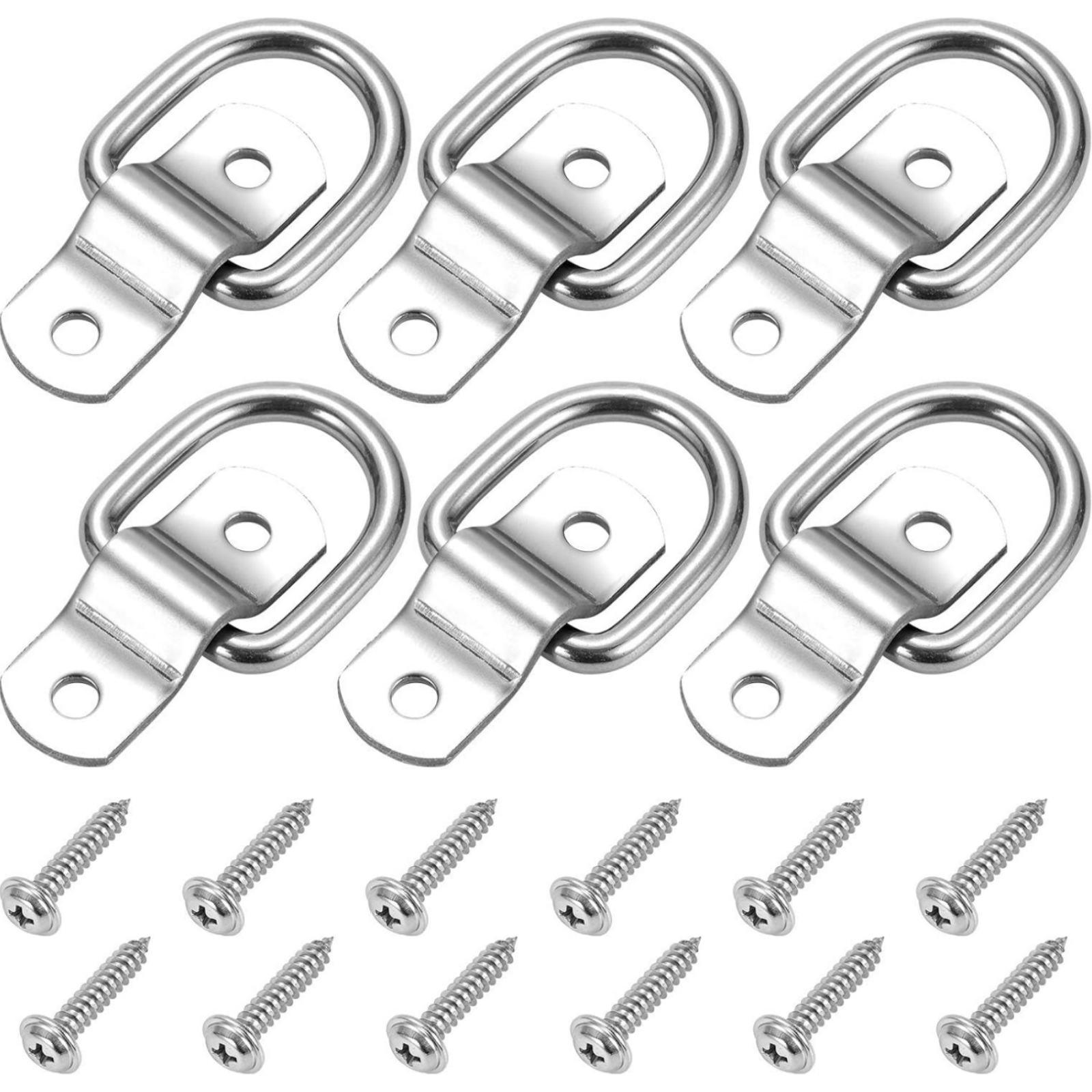 6 Pack D Ring Tie Down Anchors Fix Any Wood Or Metal Surface Fit For Atvs
