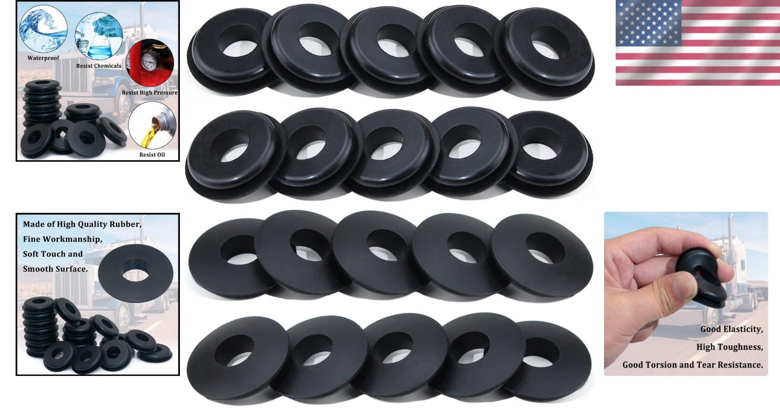 Durable 20pcs Glad Hand Rubber Seals for Trucks – Perfect Gasket Solutions