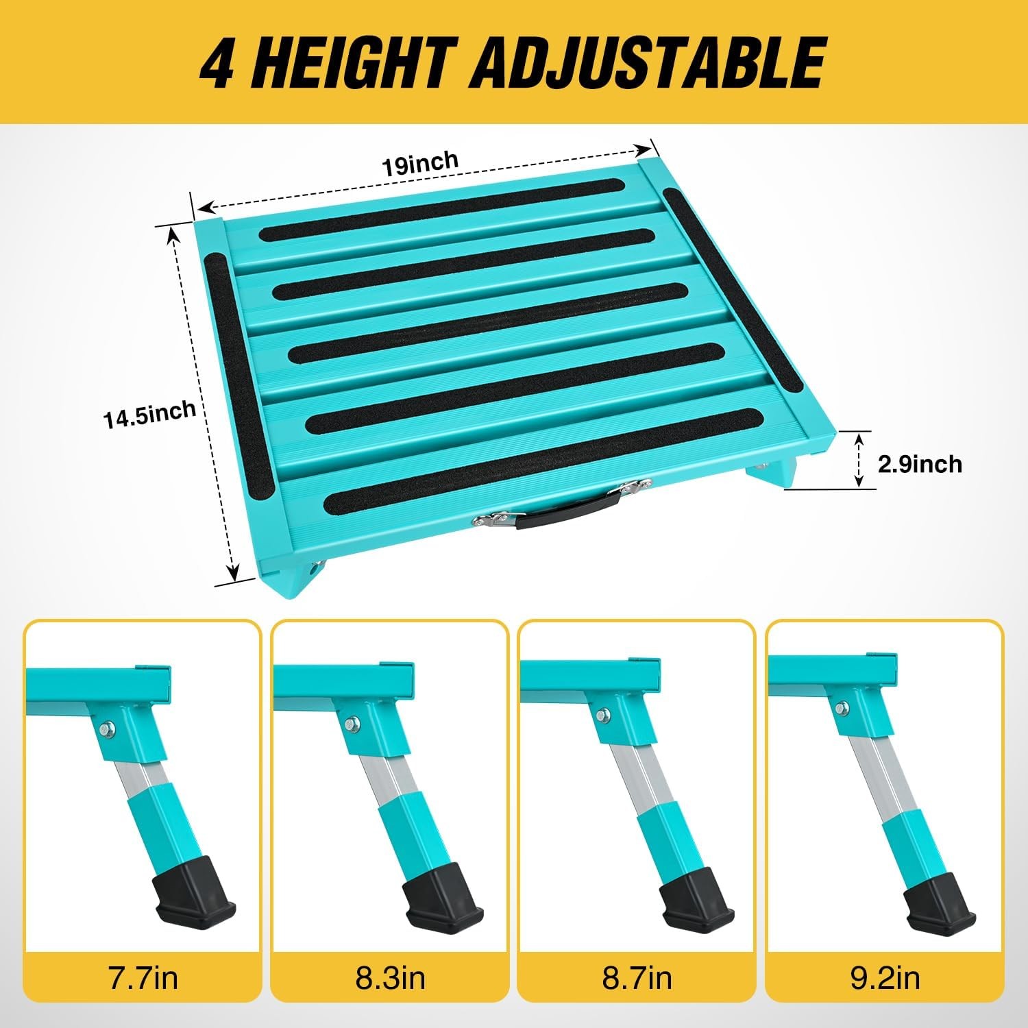Nilight RV Step Stool Aluminum Folding Platform Steps 19×14.5 RV Steps 4 Levels
