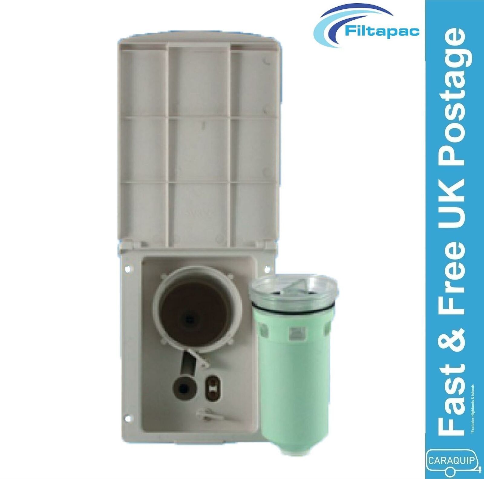 Filtapac Caravan Water Inlet Housing & Filter Carver Crystal 2 Truma White F105W