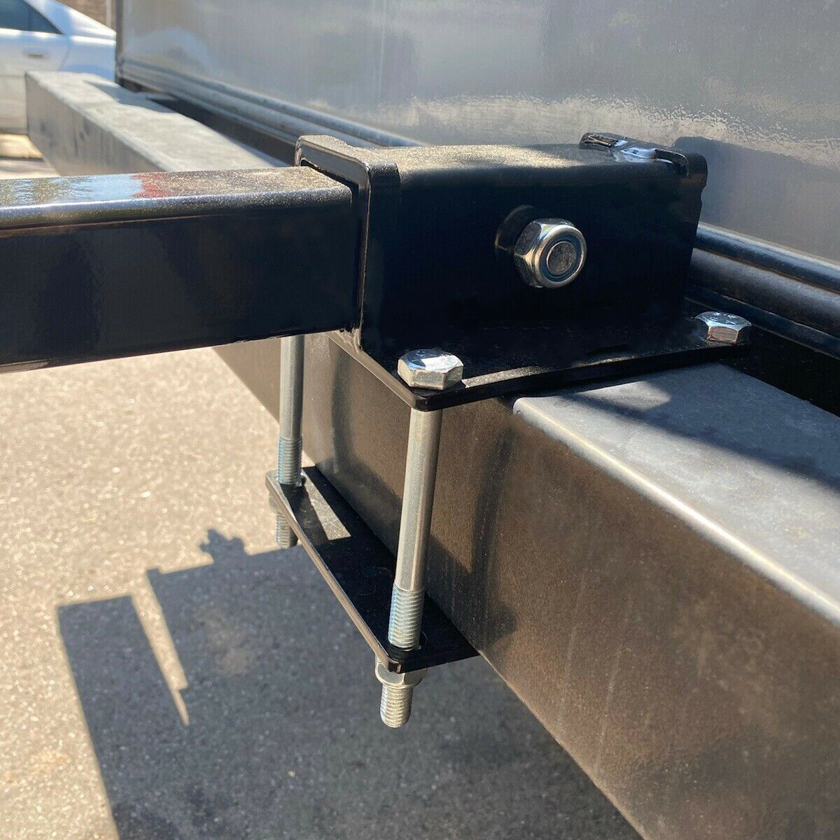 4” Square RV Bumper Receiver Adapter 2” Hitch Mount Rack 2 Cargo Carrier tube