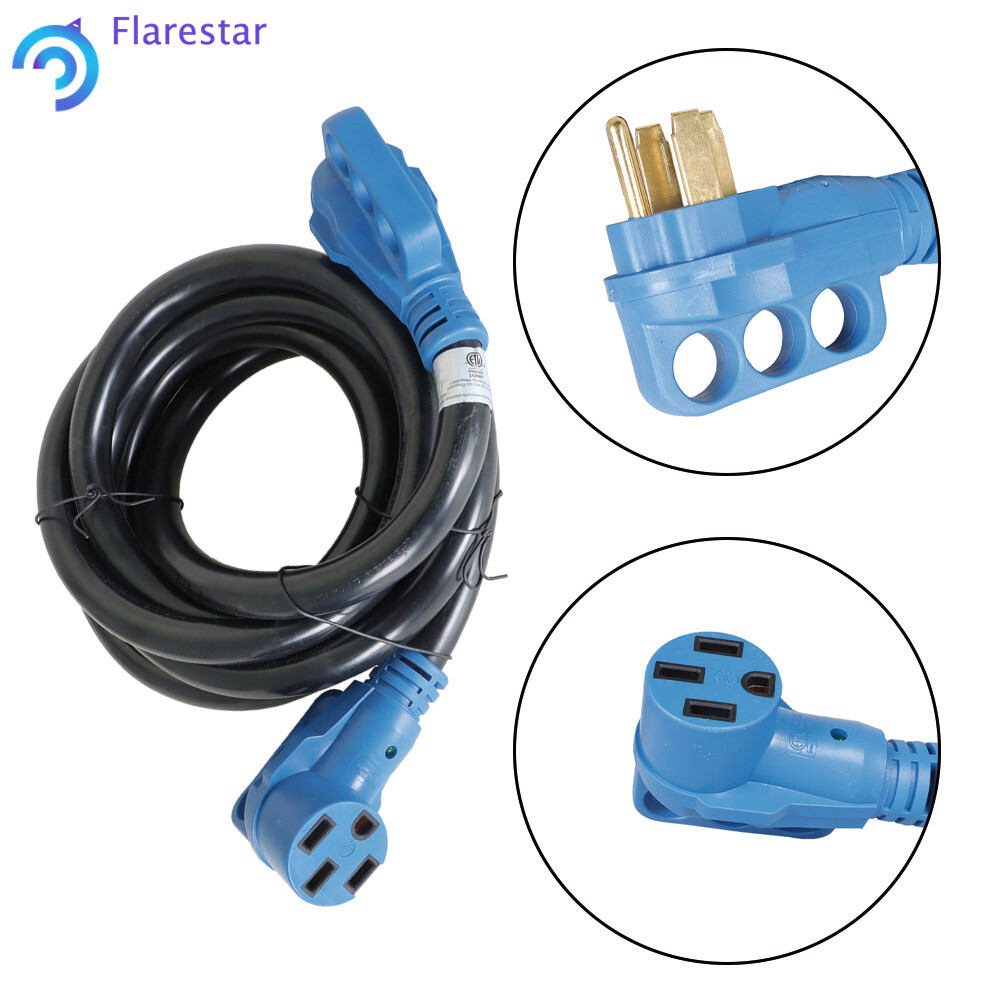 50 Amp RV Power Extension Cord Fit For Trailer Camper 4 Prong 15/25/30/50 Feet