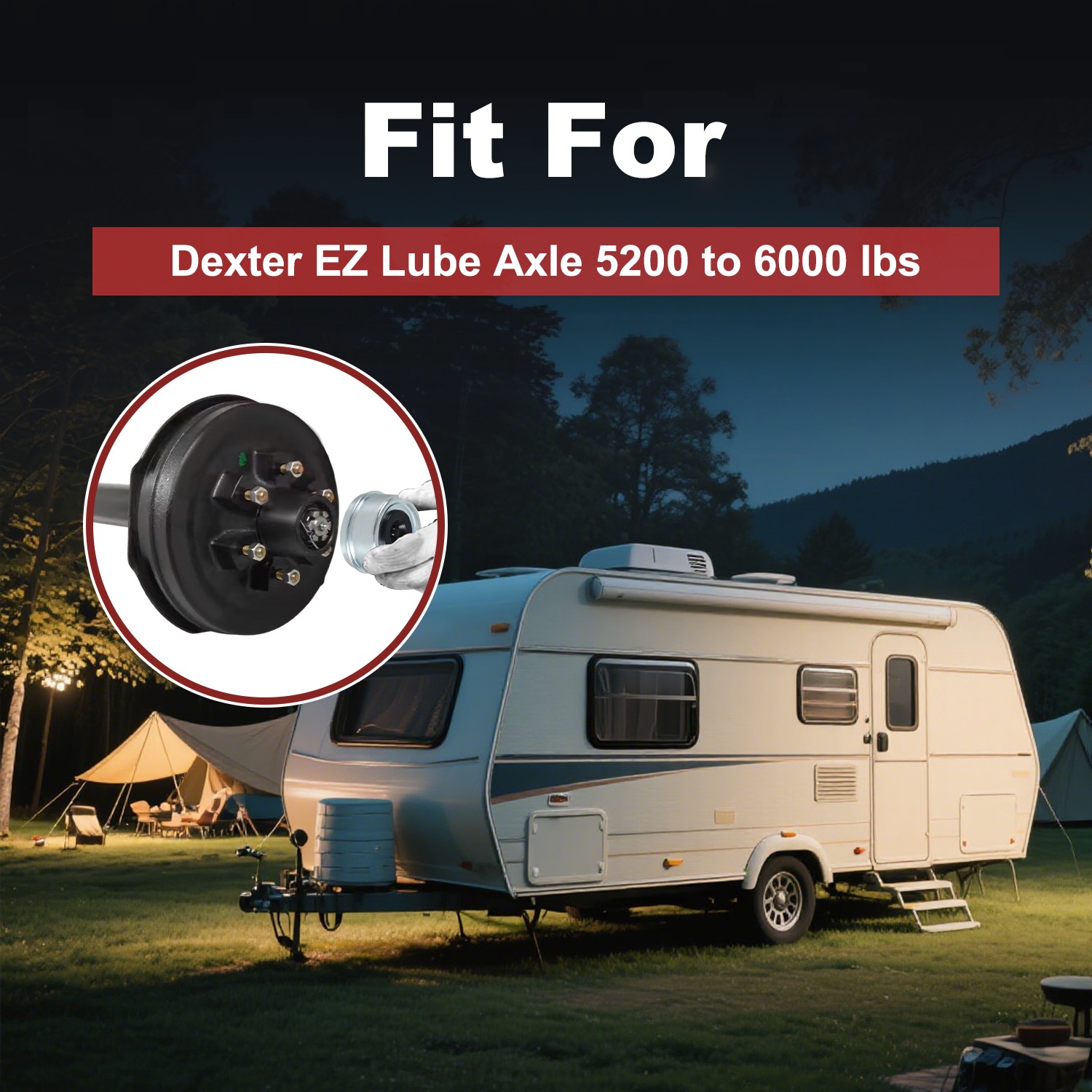 4 Pcs 2.44’’ Trailer Wheel Bearing Dust Caps&4 Rubber Plugs for Dexter EZ Lube