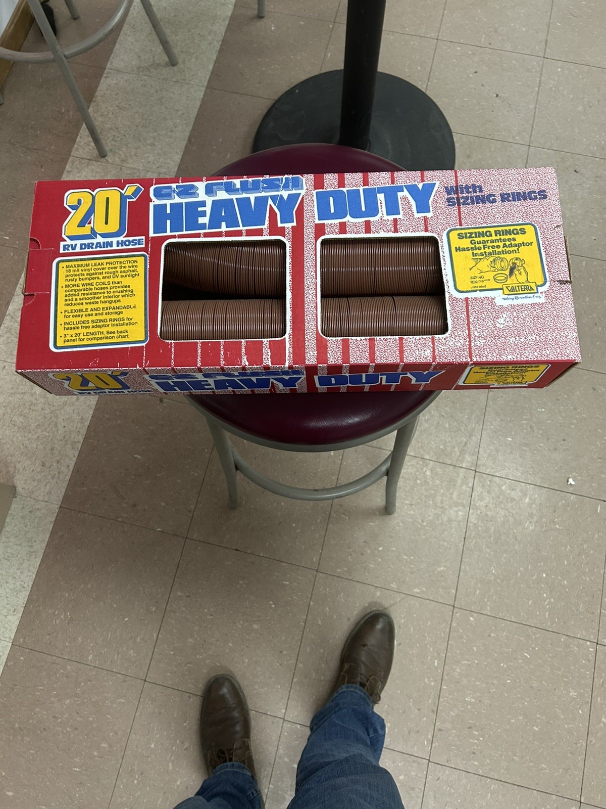 VALTERRA EZ FLUSH HEAVY DUTY 20FT BRONZE RV DRAIN HOSE. NEW IN BOX!