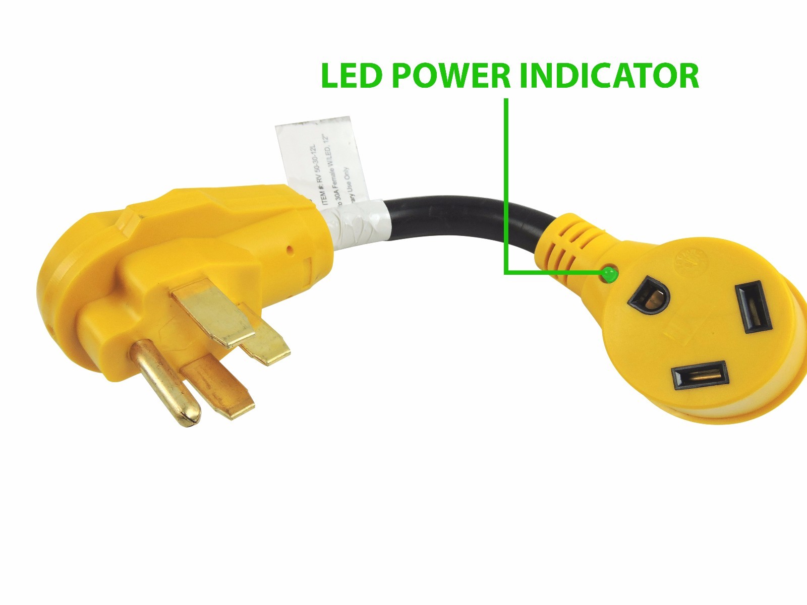 50 Amp Male to 30 Amp Female Dogbone Adapter RV Electrical Converter Cord Cable
