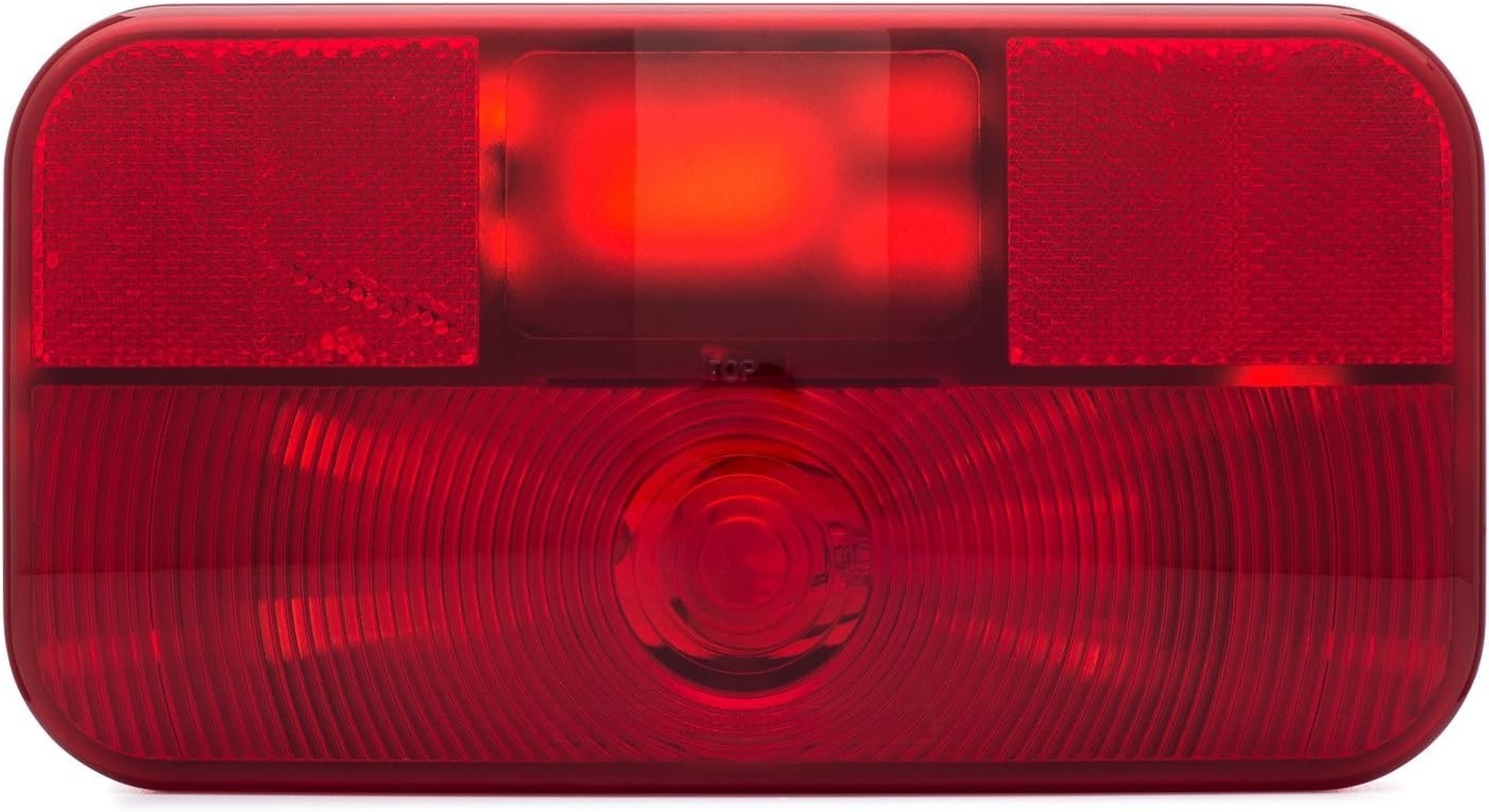RV Trailer Stop Turn Tail Light Surface Mount Black 12V Incandescent Rear Lamp