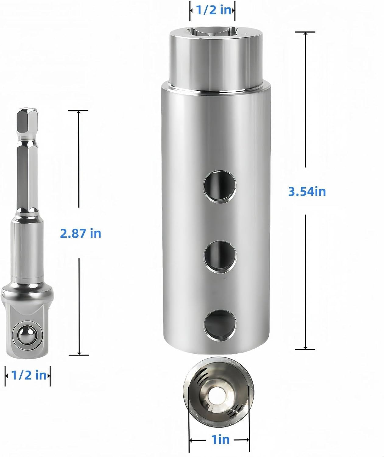 Trailer Jack Drill Adapter fit 1 Inch Jack Drive Shaft 1/2 Inch Socket Bit Set
