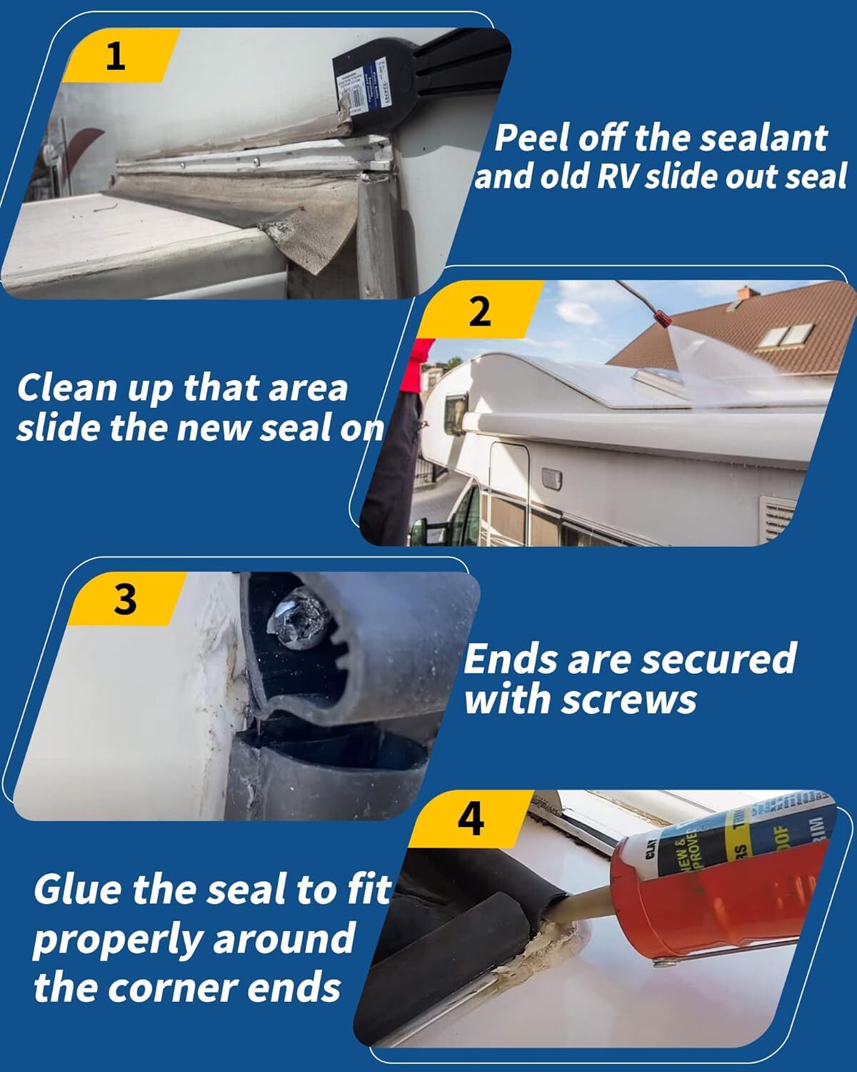 Combo RV Slide Out Seal 018-312-EKD & 018-341 EK For RV Camper Slideout System
