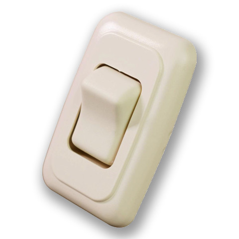 Single 1 Gang On-Off 12 volt Almond Light Switch – RV Camper Trailer Marine Boat