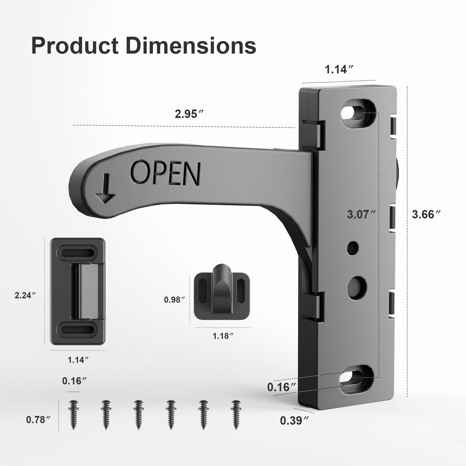 HeavyDuty Metal RV Screen Door Latch Replacement Right Handle Zinc Alloy for Ca