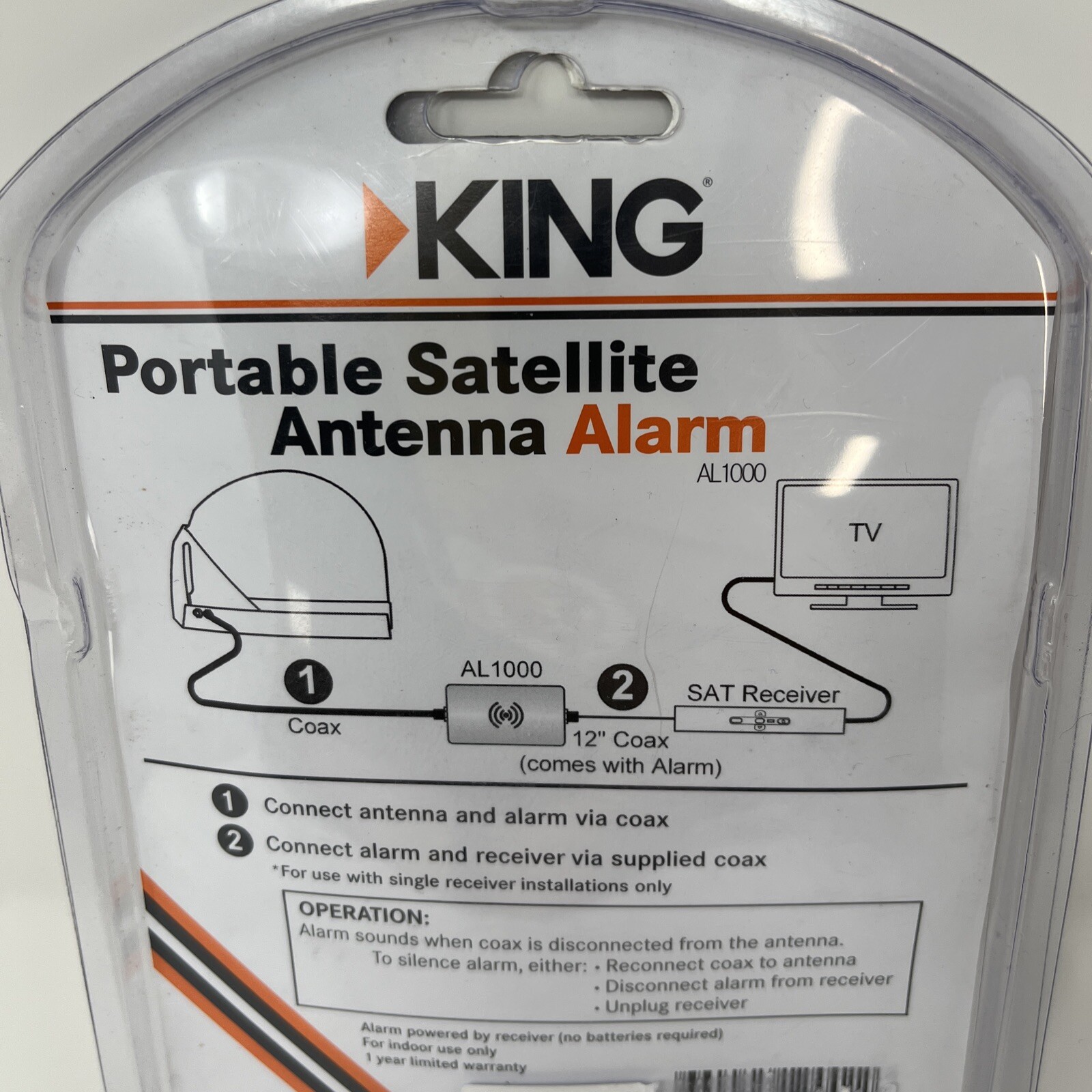 KING Portable Satellite Antenna Alarm AL1000 NEW Protect Your Investment