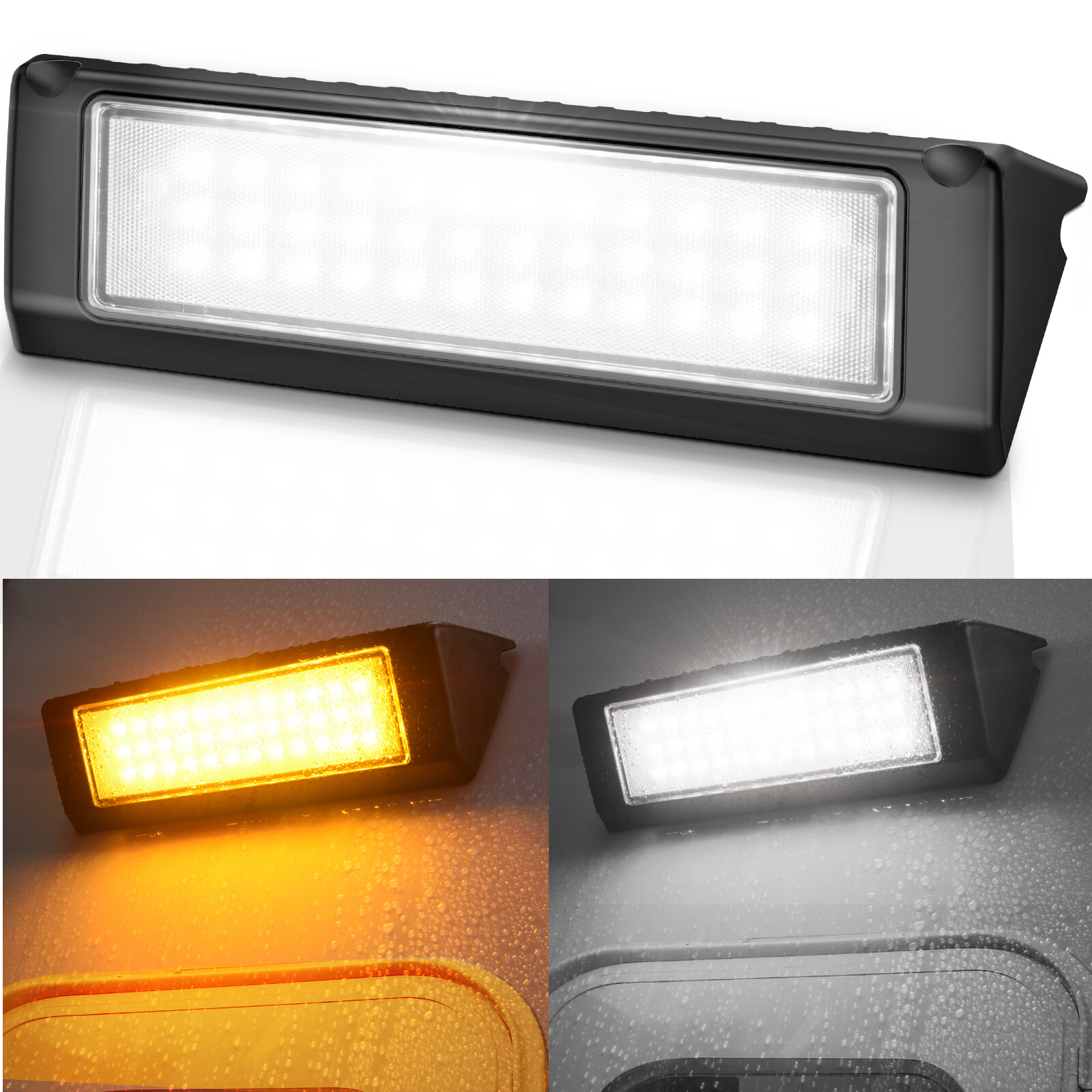 9″ Inch 2100LM Exterior RV Porch Light Yellow/White Led Utility Awning Light USA