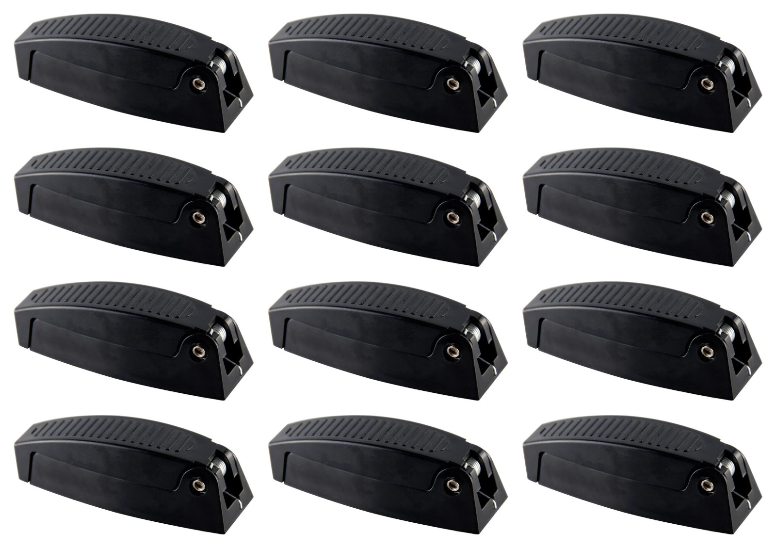 RV Camper Door Catch Latch Holders Baggage Compartment Clips, Black, 12 Pack
