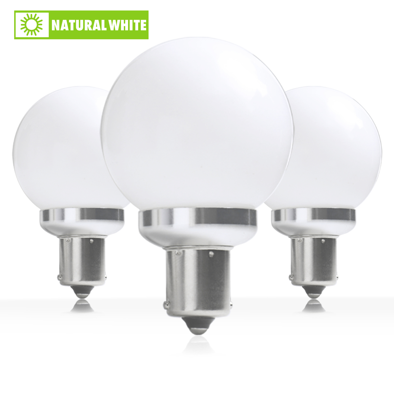 3 Pack Natural White Interior Vanity LED 12 Volt RV Light Bulb BA15s 1156 4000K