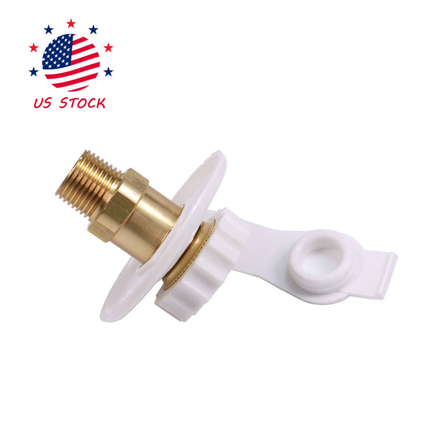 White City Water Fill inlet flange Brass w/ check valve RV Camper MPT 1/2″ Male