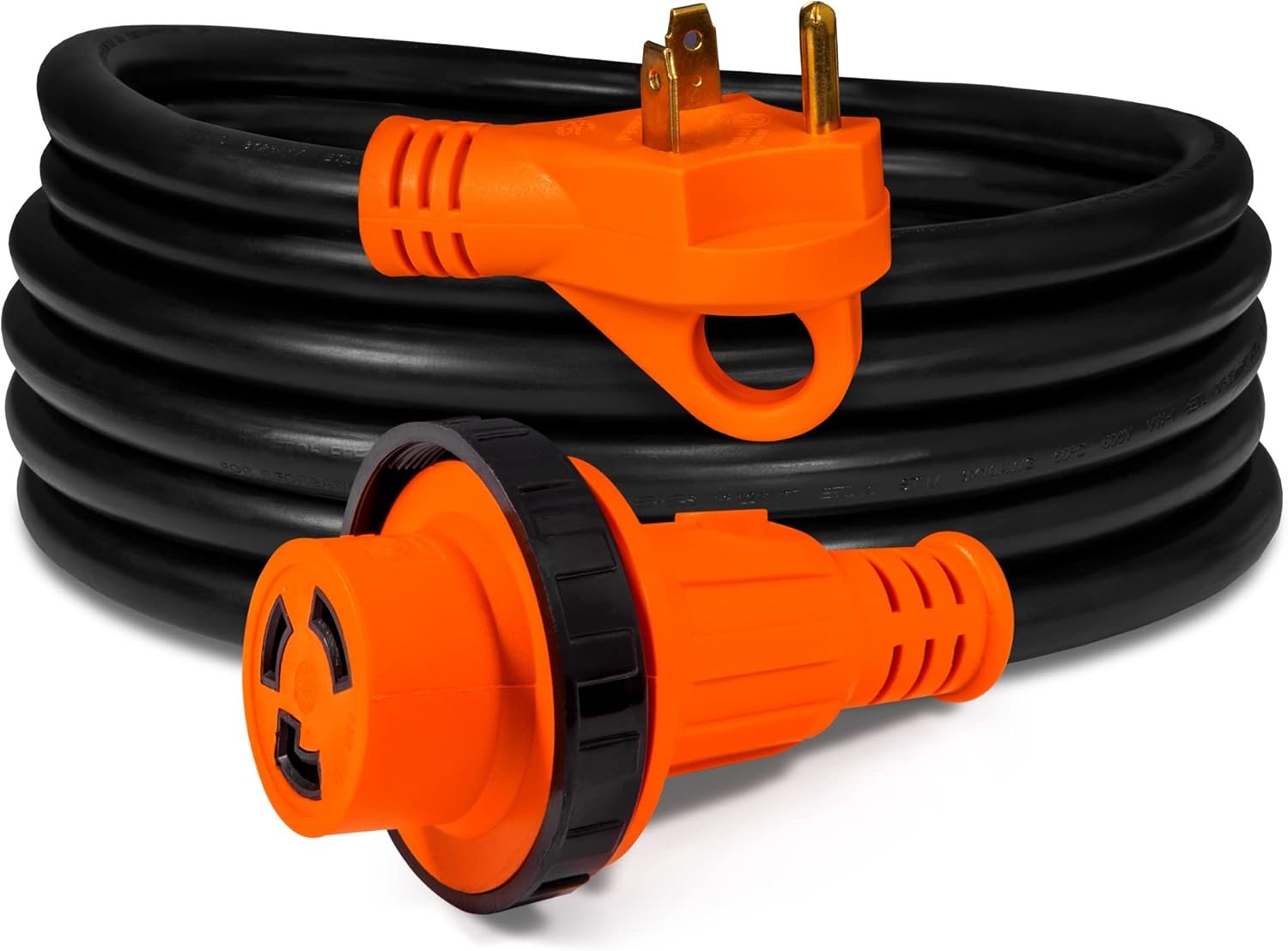 True Mods 15 ft 125V 30 Amp RV Shore Power Extension Cord [NEMA TT-30P L5-30R]