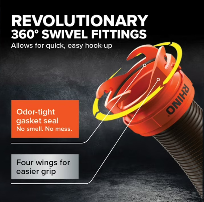 Camco RhinoFLEX 15-Foot RV Sewer Hose Kit – Multicolor, 23 Mils of Polyolefin