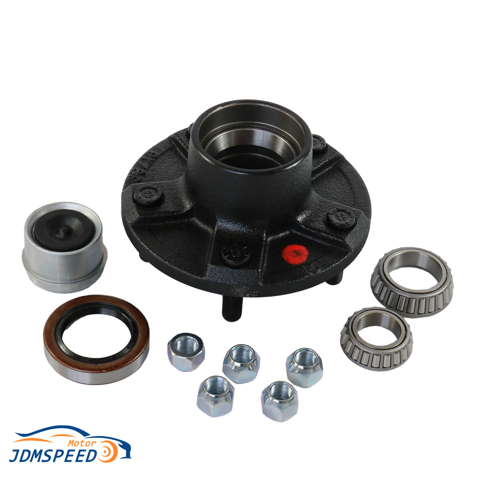 2PACK Trailer Idler Hub Kits 5 on 5″ fit for 3500 lbs Axle -22018K cone bearings
