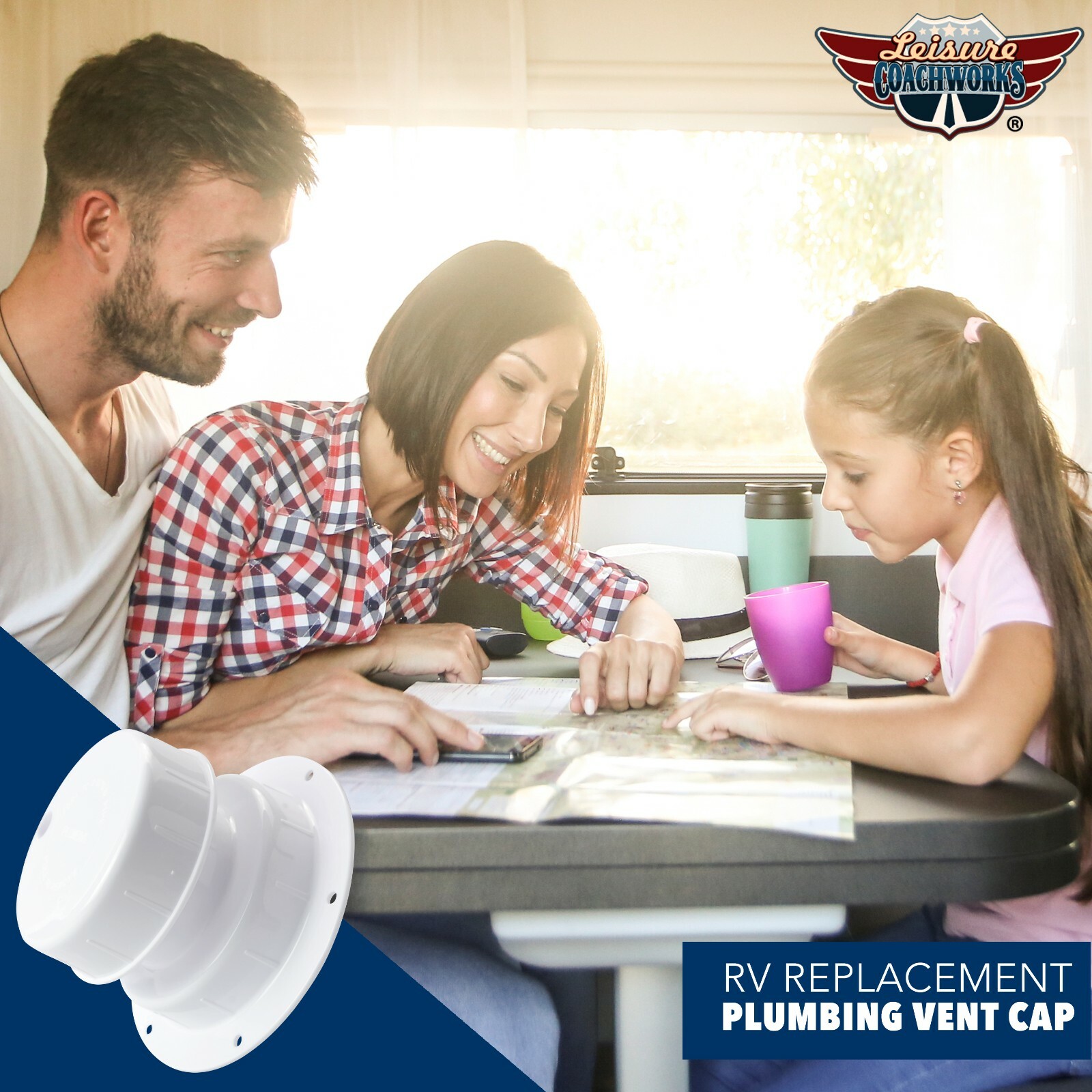 NEW Plumbing Roof Vent for RV Camper Trailer in Durable White Plastic