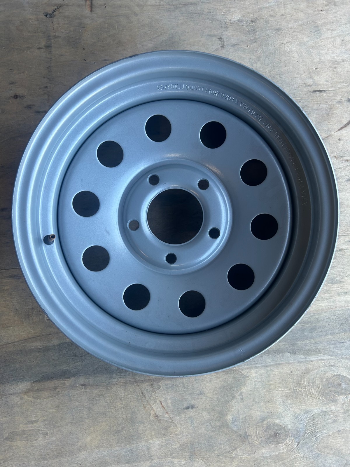 15″X6 5-5 Silver Mod Trailer Wheel