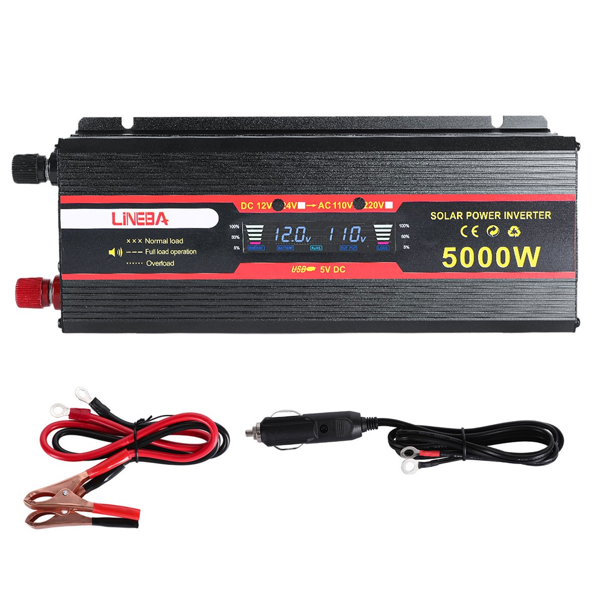 5000W 2500W 1500W Car Power Inverter DC 12V To AC 110V 120V Adapter Converter US