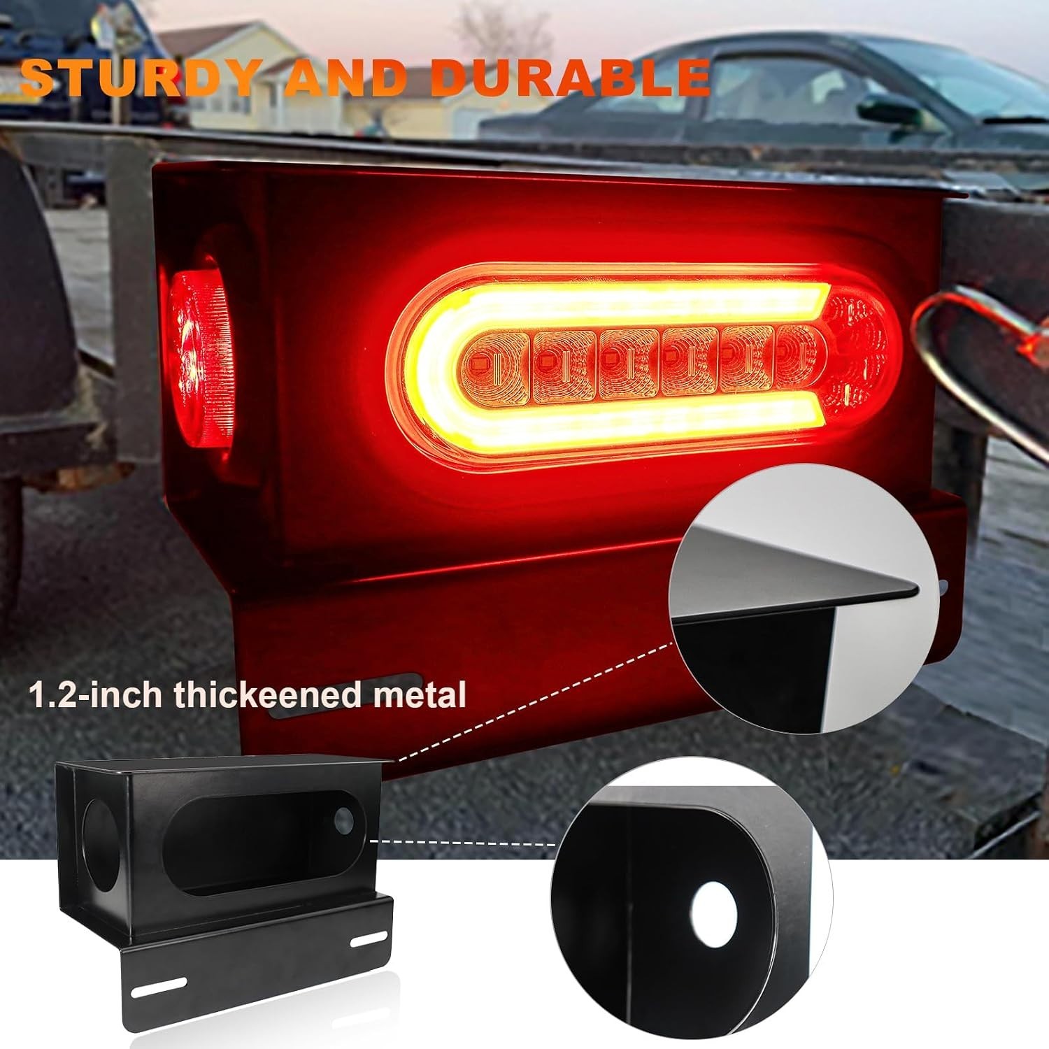Oval LED Trailer Lights Sequential Turn Signal Brake Tail Reverse DOT 8.8″ Box