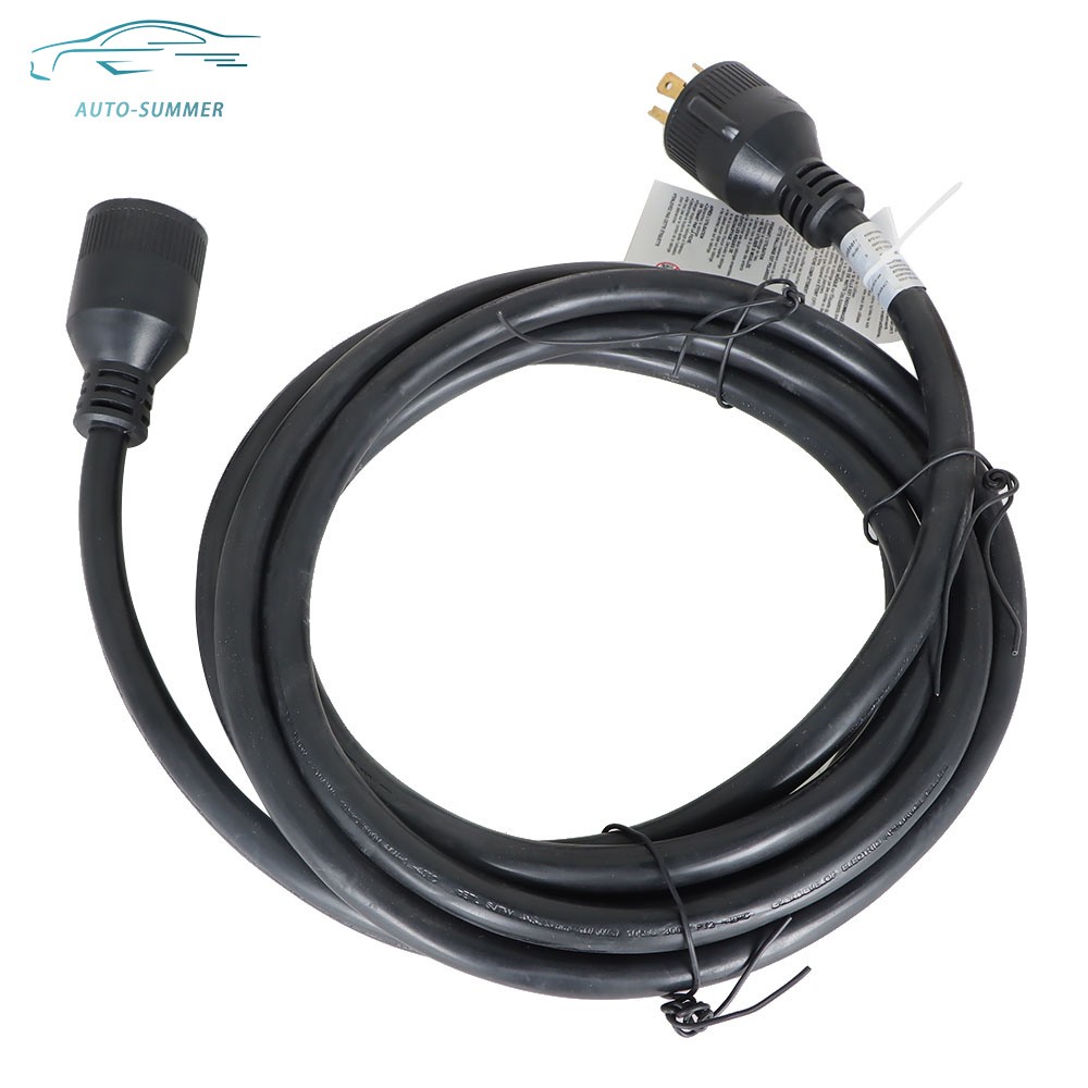 30 Amp RV Generator Cord 15FT+Power Inlet Waterproof Kit NEMA L14-30P to L14-30R
