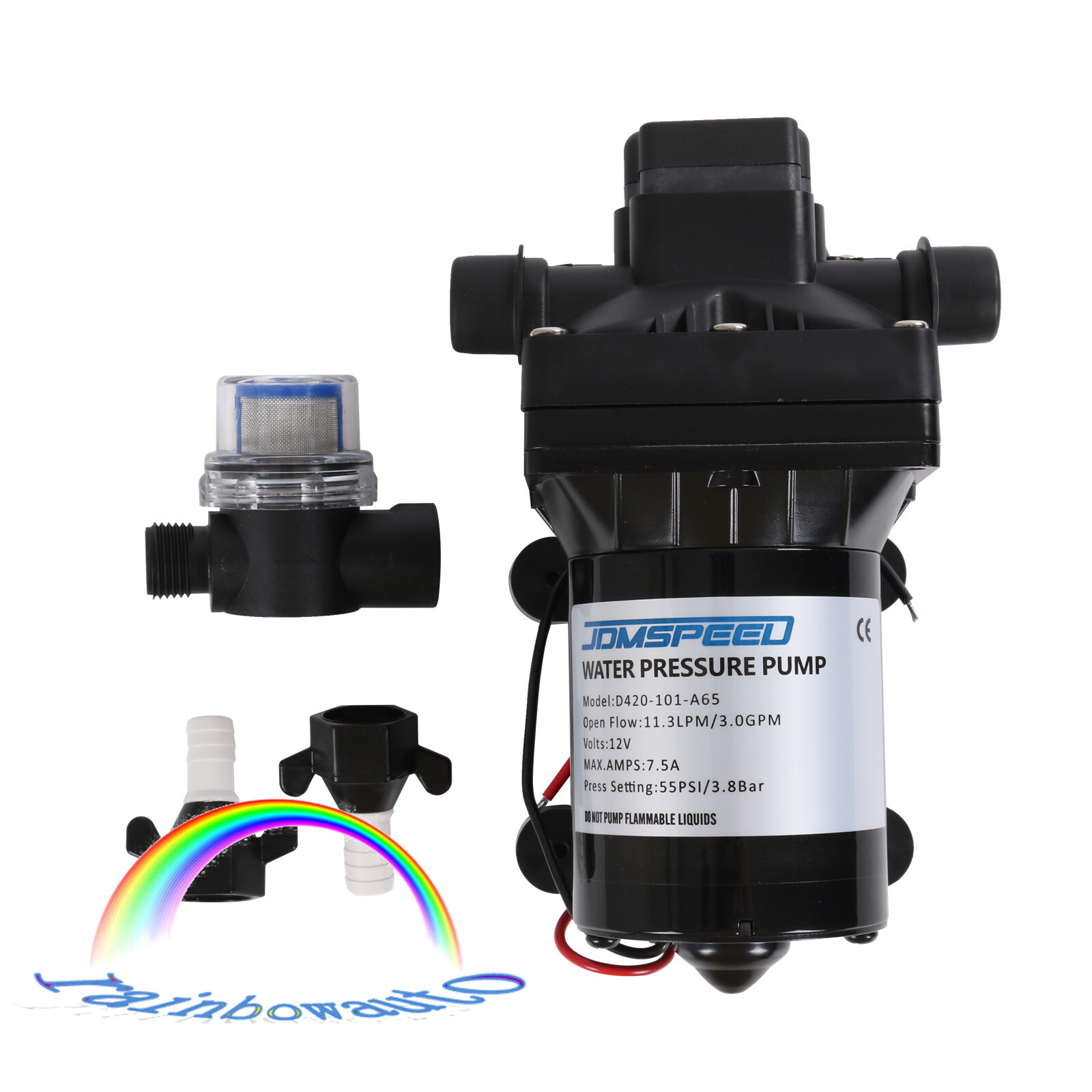 12V 3.0 GPM RV Water Pump For 4008-101-A65 Revolution 55 PSI with Strainer