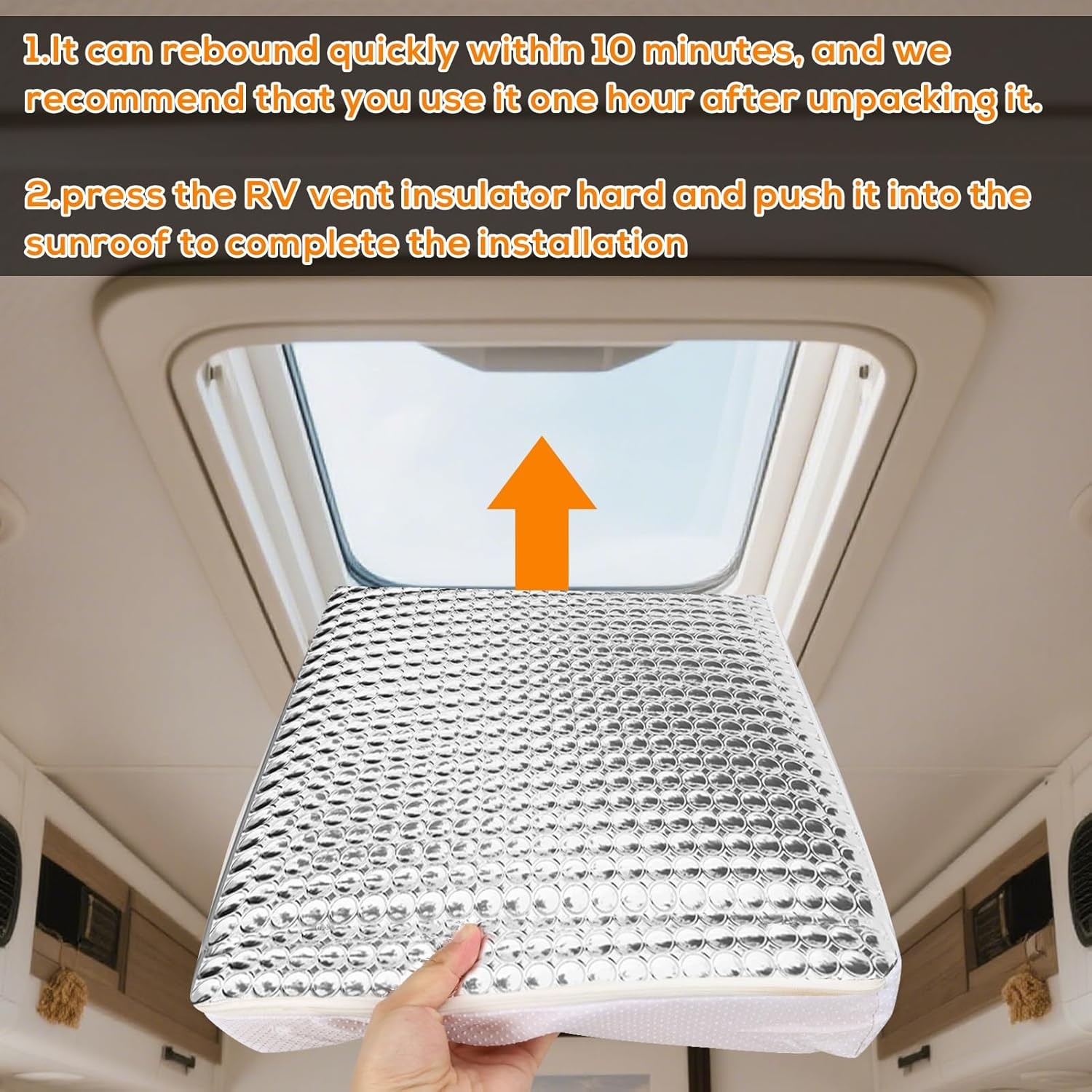 YUNVI RV Skylight Insulator 14x22x2.8,RV Vent Cover and 14*22inch, Silver
