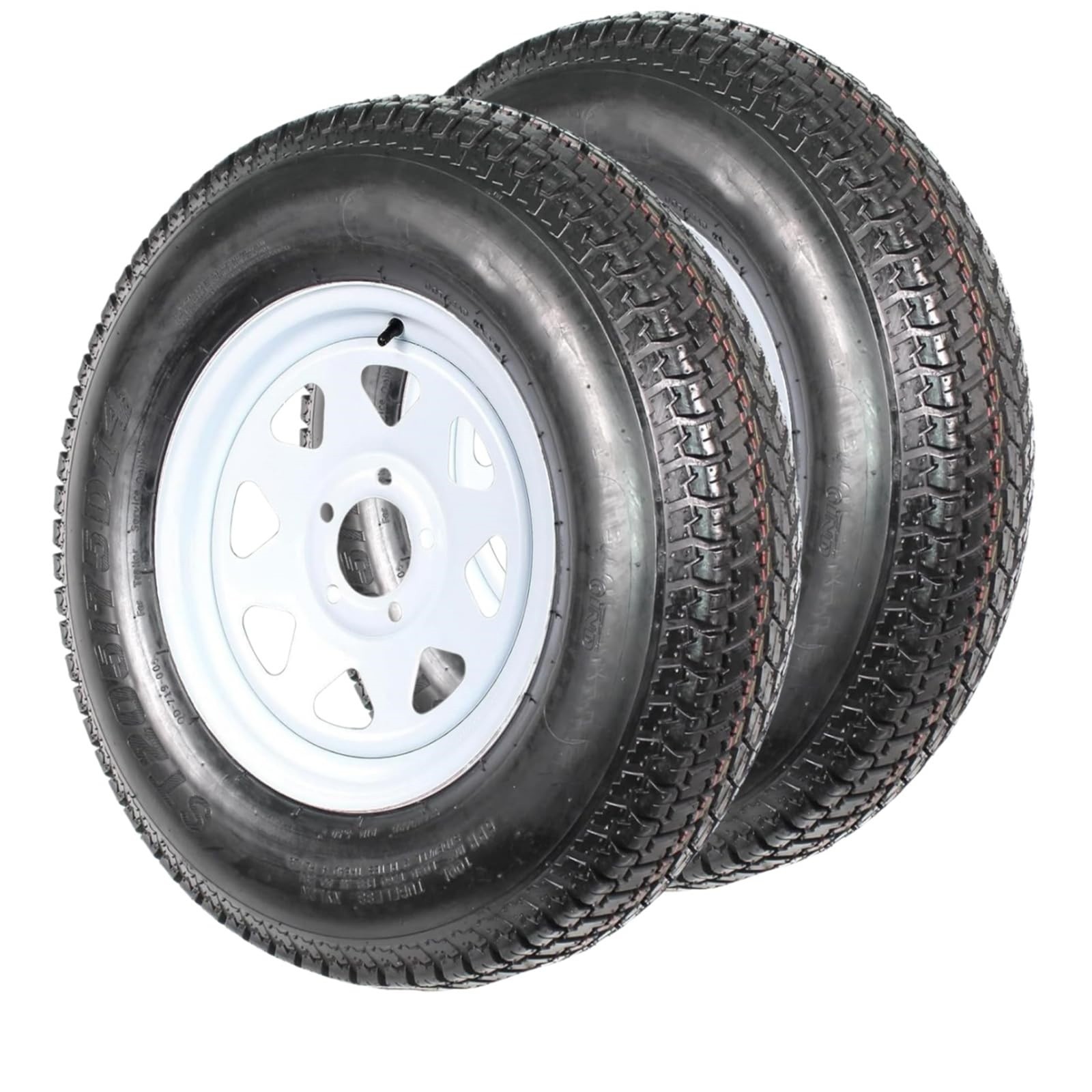 ⚡2Pack ST205/75D14 5 Lug Trailer Tires and Wheels with 14″ Rim 6PR LRC 205 75 14