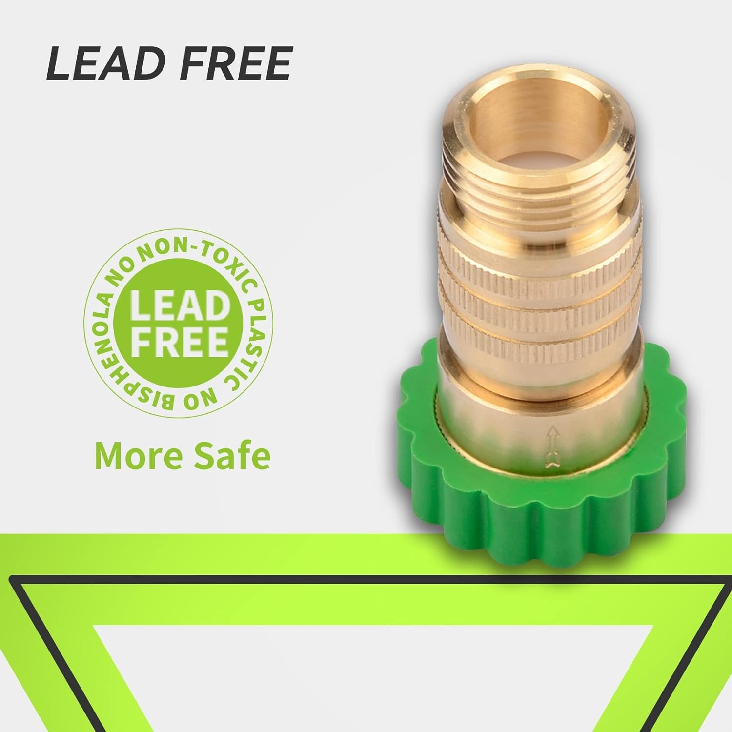 RVMATE Inline Water Pressure Reducer, Lead-Free Brass Green