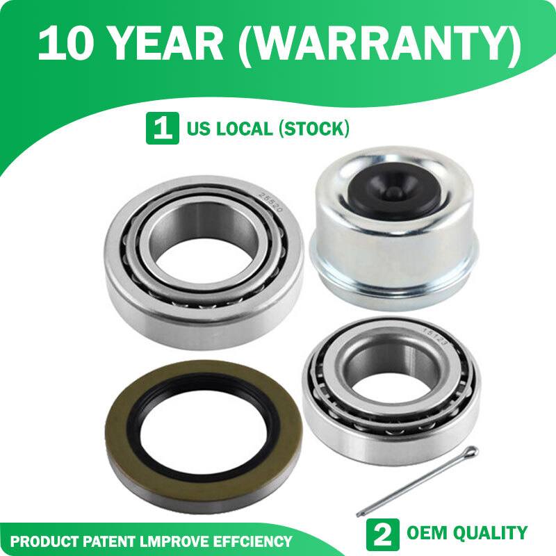(1 Kits) 5200-6k lb Trailer Wheel Bearing Kit 25580/25520 & 15123/15245 w/ Seals